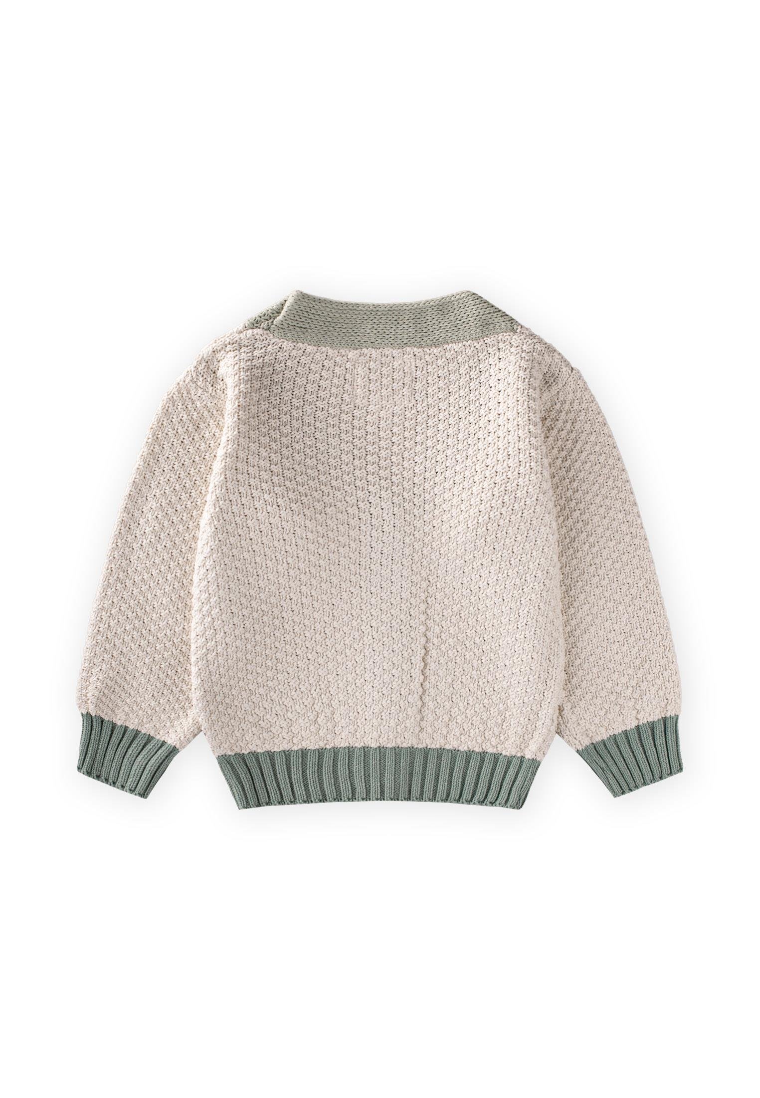 CigitTriko Düğmeli Hırka 2-8 Yaş NATUREL YEŞİL