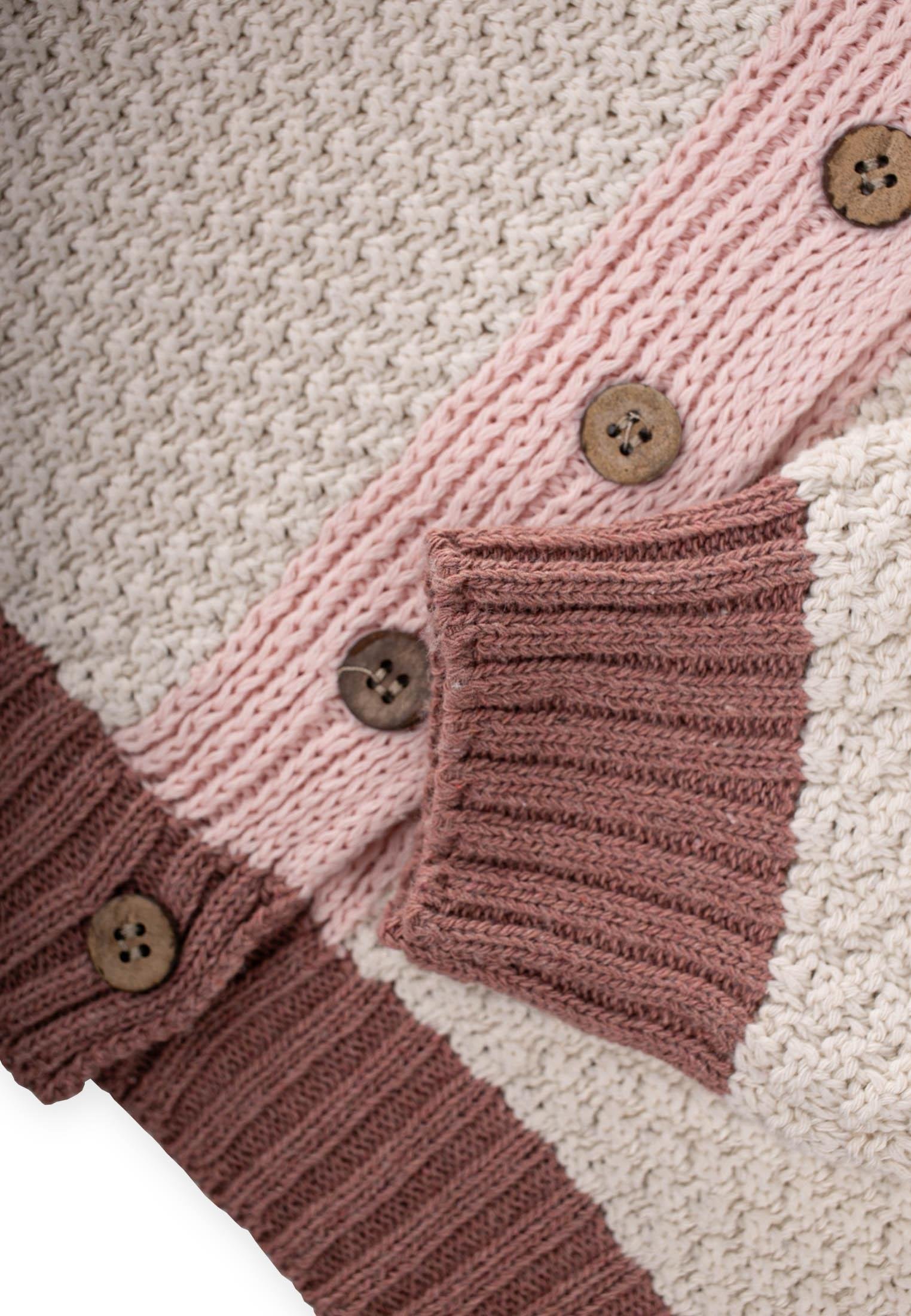 CigitTriko Düğmeli Hırka 2-8 Yaş NATUREL PEMBE