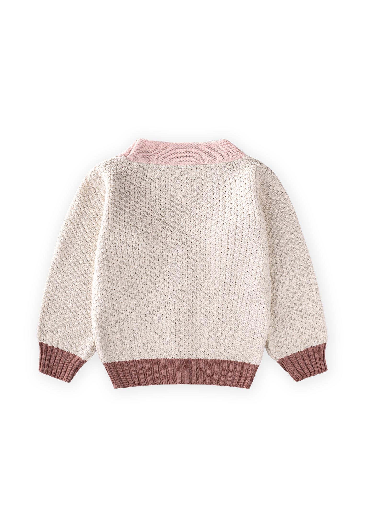 CigitTriko Düğmeli Hırka 2-8 Yaş NATUREL PEMBE