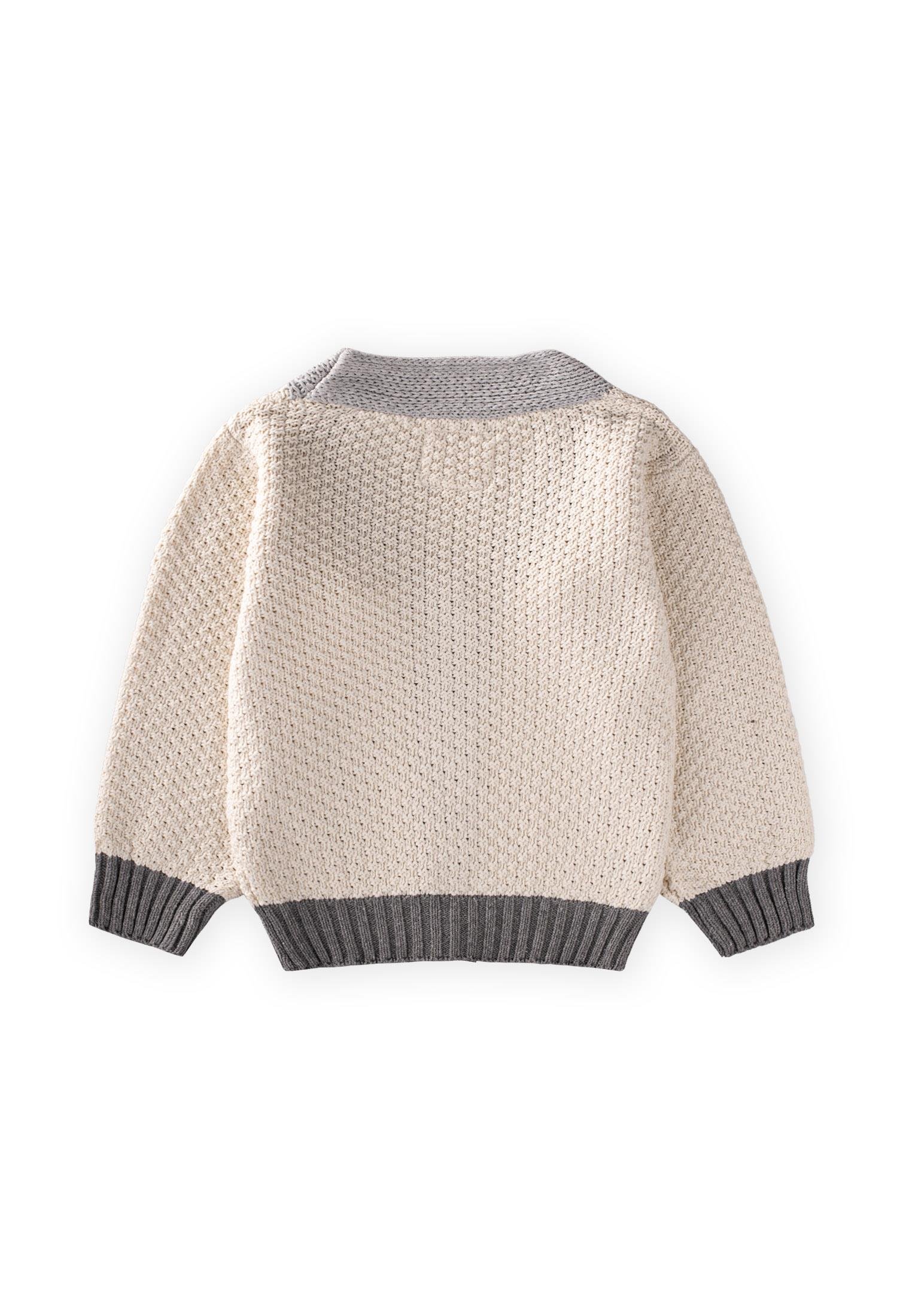 CigitTriko Düğmeli Hırka 2-8 Yaş NATUREL GRİ