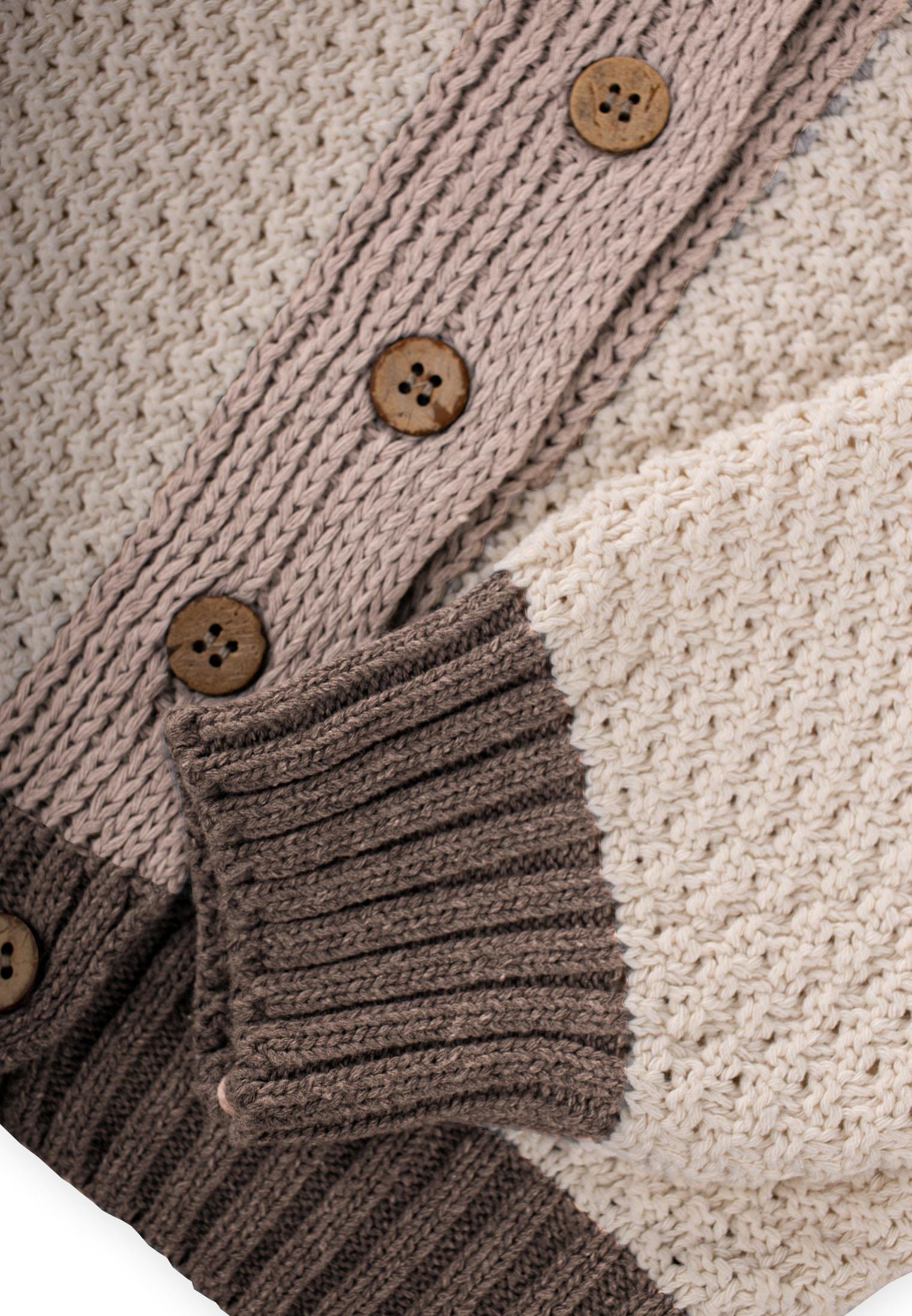 CigitTriko Düğmeli Hırka 2-8 Yaş BEJ KAHVE