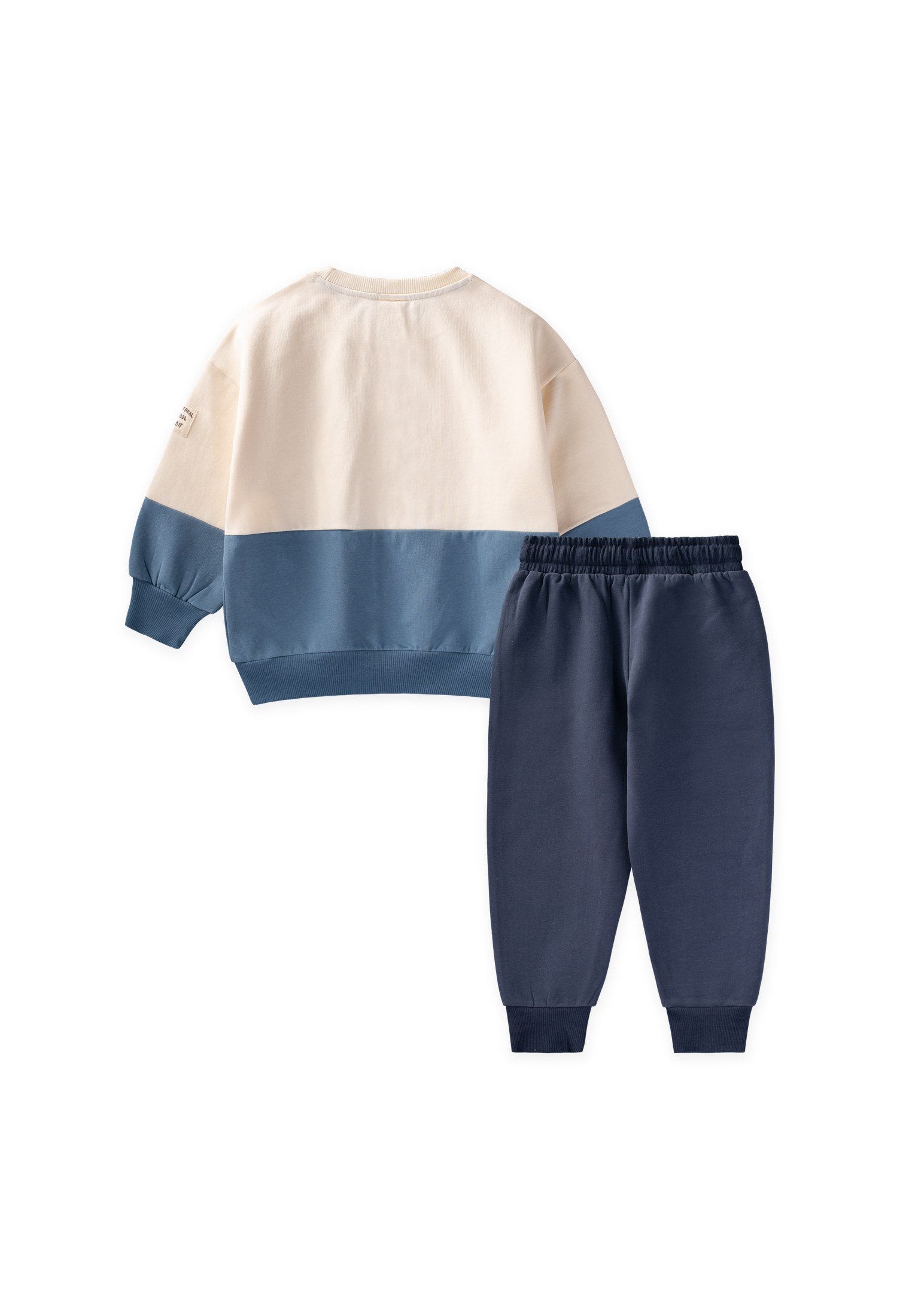 Cigitİçi Şardonlu Garnili Sweatshirt Takım 2-8 Yaş EKRU LACİVERT
