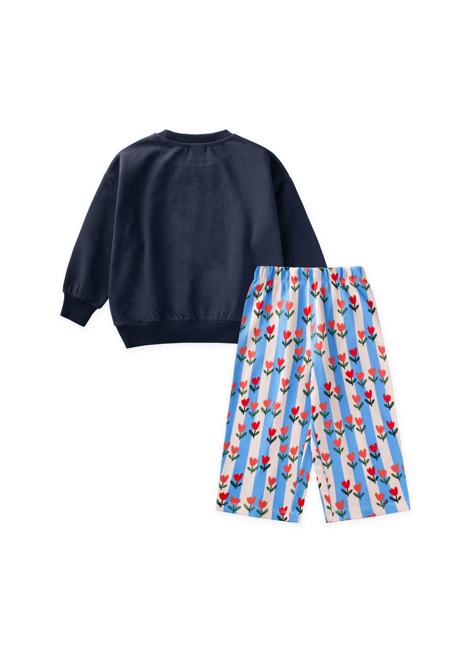 CigitDesenli Sweatshirt Takım 2-8 Yaş LACİVERT