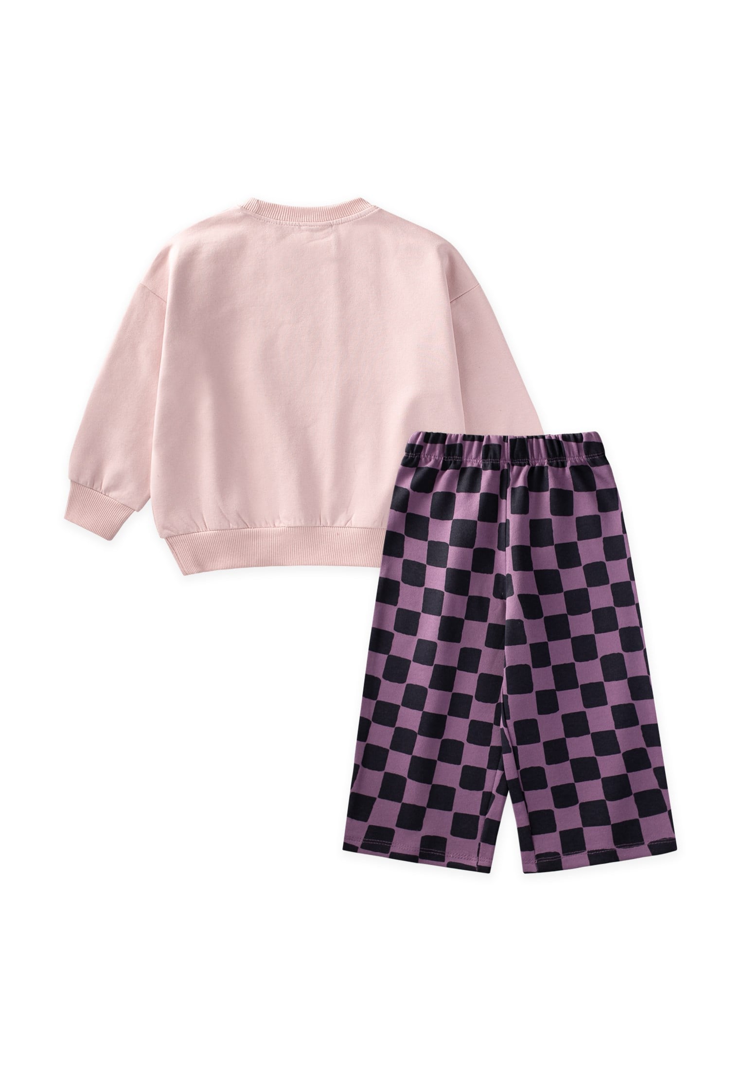 CigitDesenli Sweatshirt Takım 8-12 Yaş PUDRA PEMBE