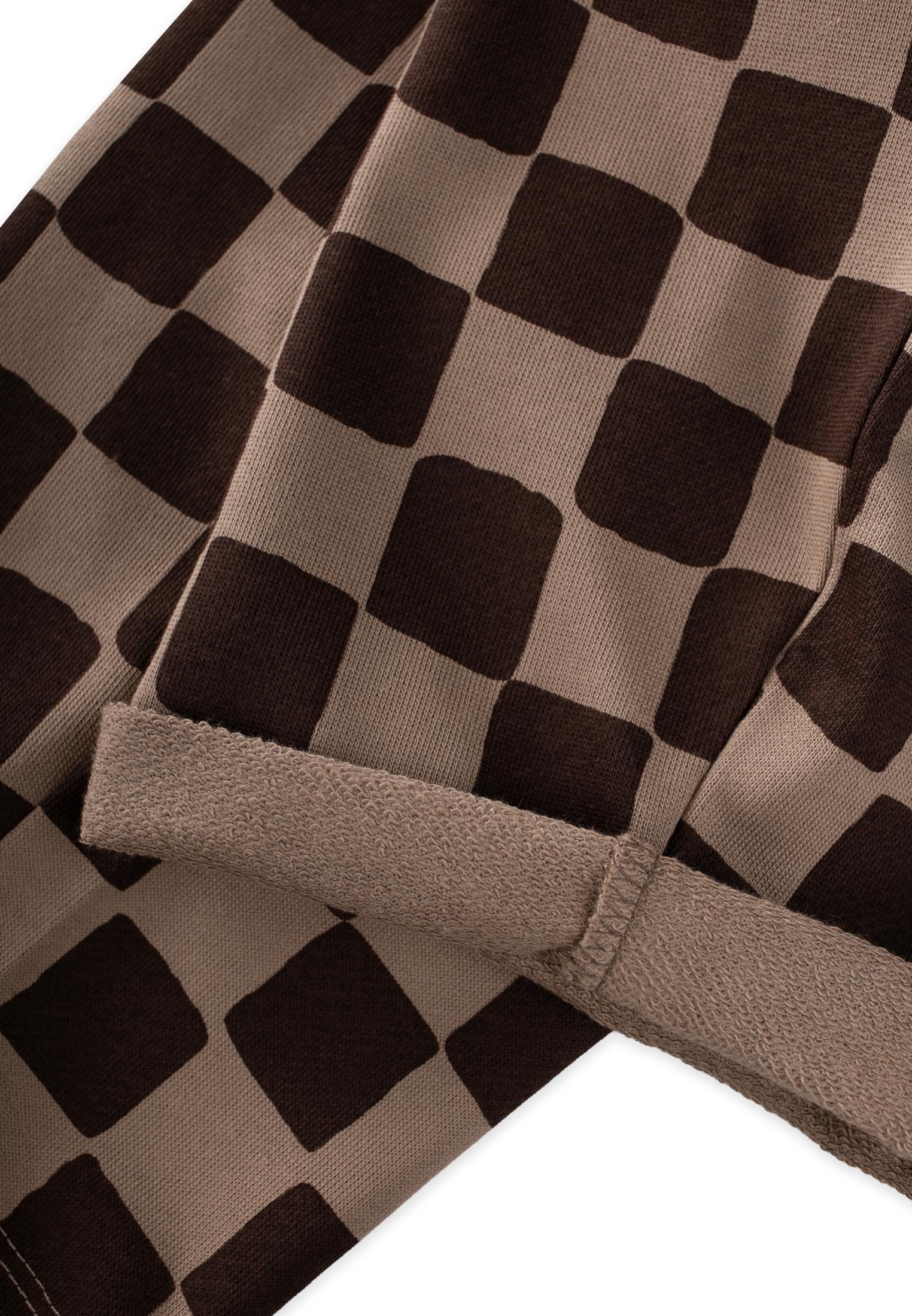 CigitDesenli Sweatshirt Takım 8-12 Yaş KAHVERENGİ