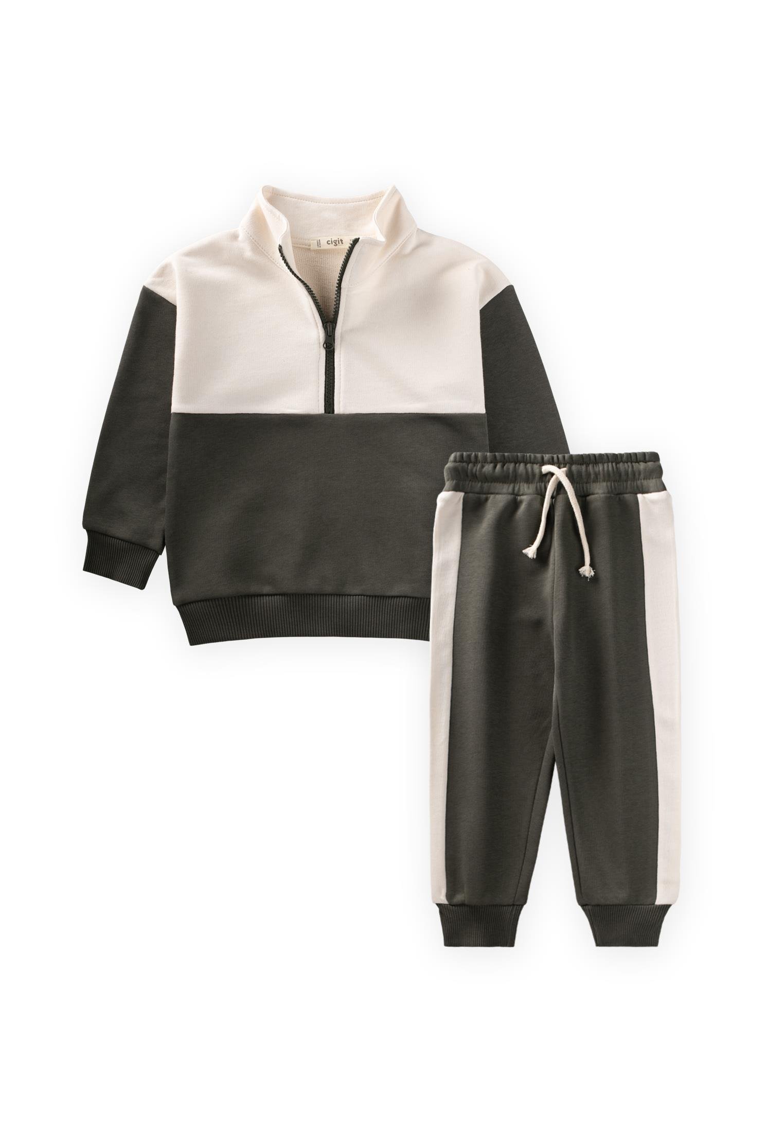 CigitSweatshırt Takım 2-10 Yaş HAKİ YEŞİL