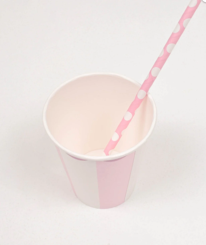 Cigit8'Lı Karton Bardak Pembe Dilimli Desen