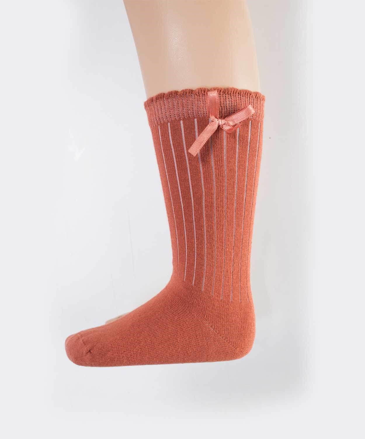 90046-5005CigitÇocuk Diz Altı Kız Çorap 2-9 Yaş KİREMİT