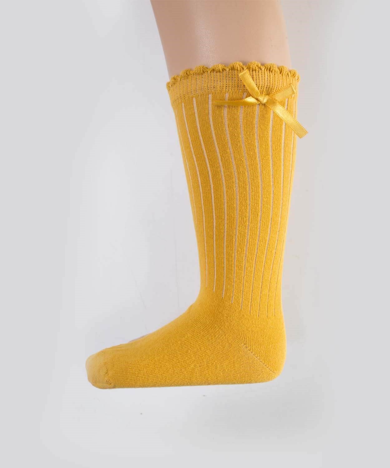 90046-5006CigitÇocuk Diz Altı Kız Çorap 2-9 Yaş HARDAL SARI