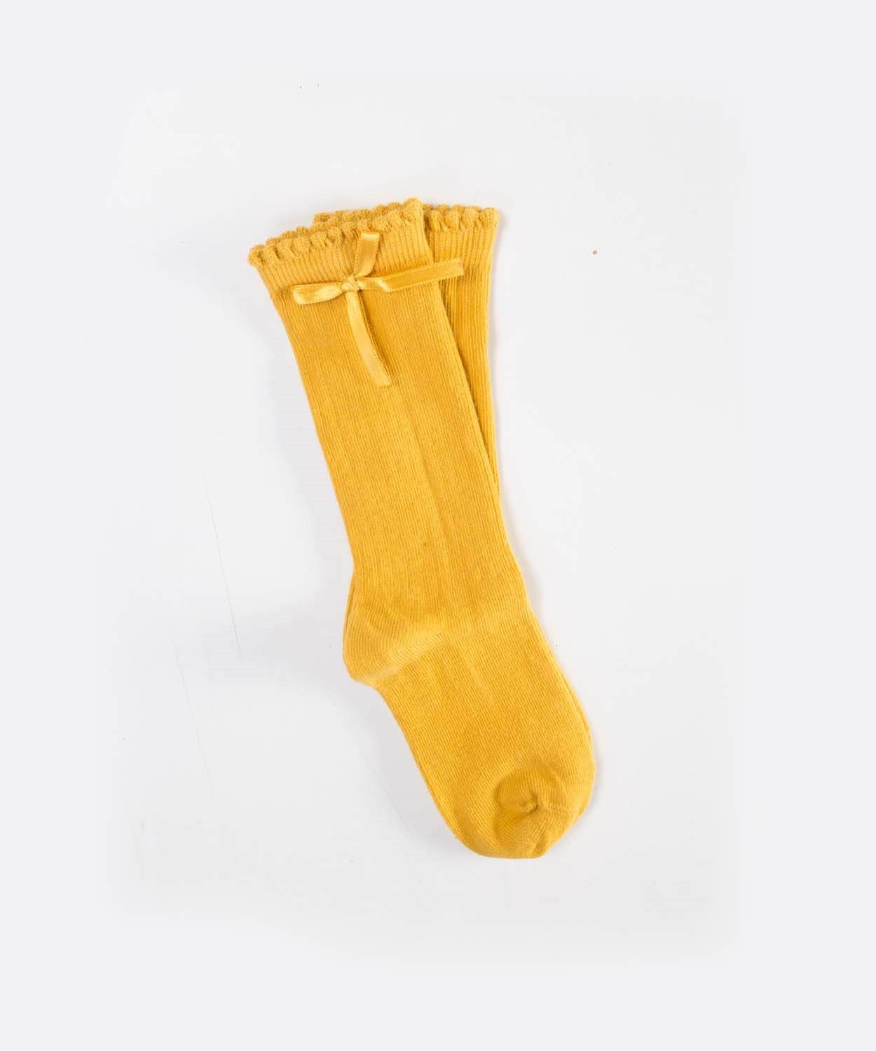 90046-5006CigitÇocuk Diz Altı Kız Çorap 2-9 Yaş HARDAL SARI