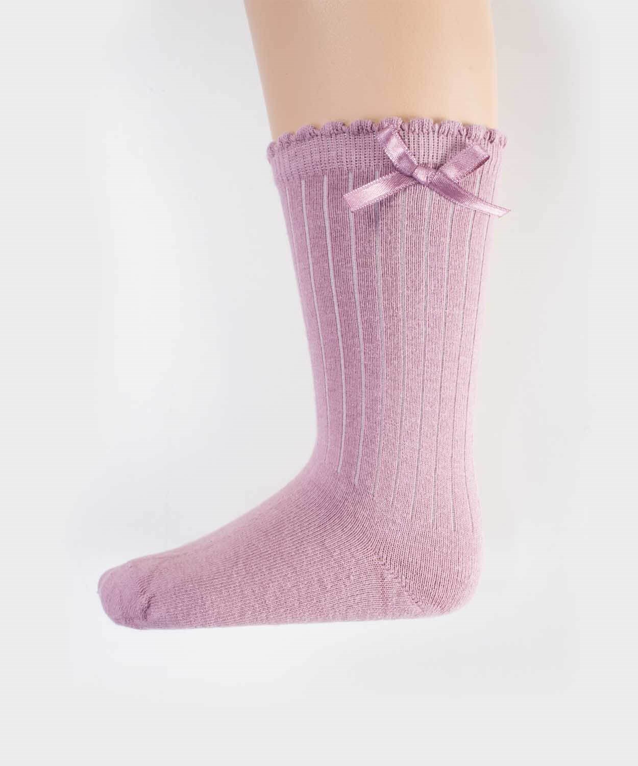 90046-5019CigitÇocuk Diz Altı Kız Çorap 2-9 Yaş GÜL KURUSU