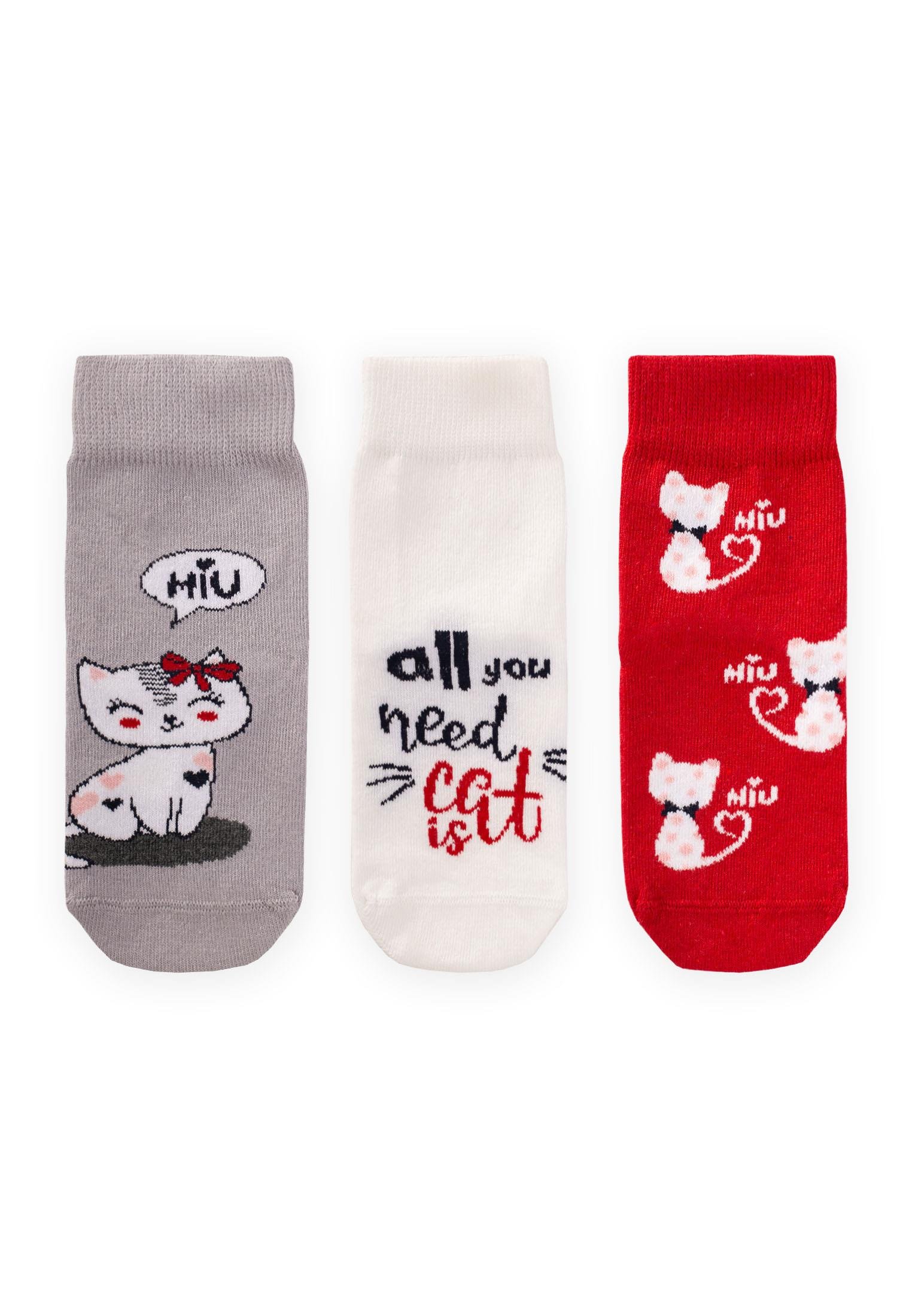 CigitÜç lü Cat Soket Çorap 3-10 Yaş Karışık Renkli 1