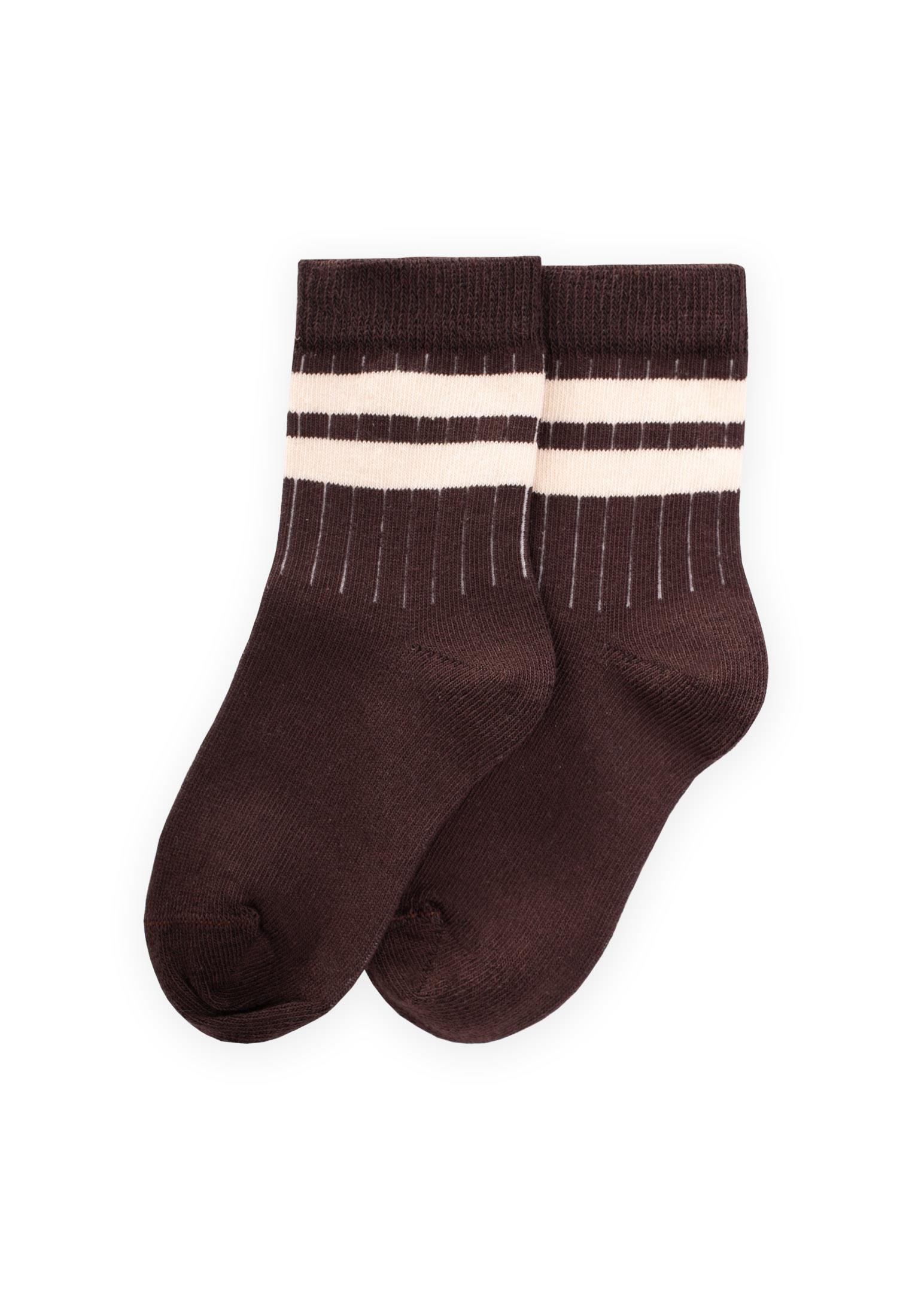 CigitHam Çizgili Soket 3-8 Yaş K. KAHVE