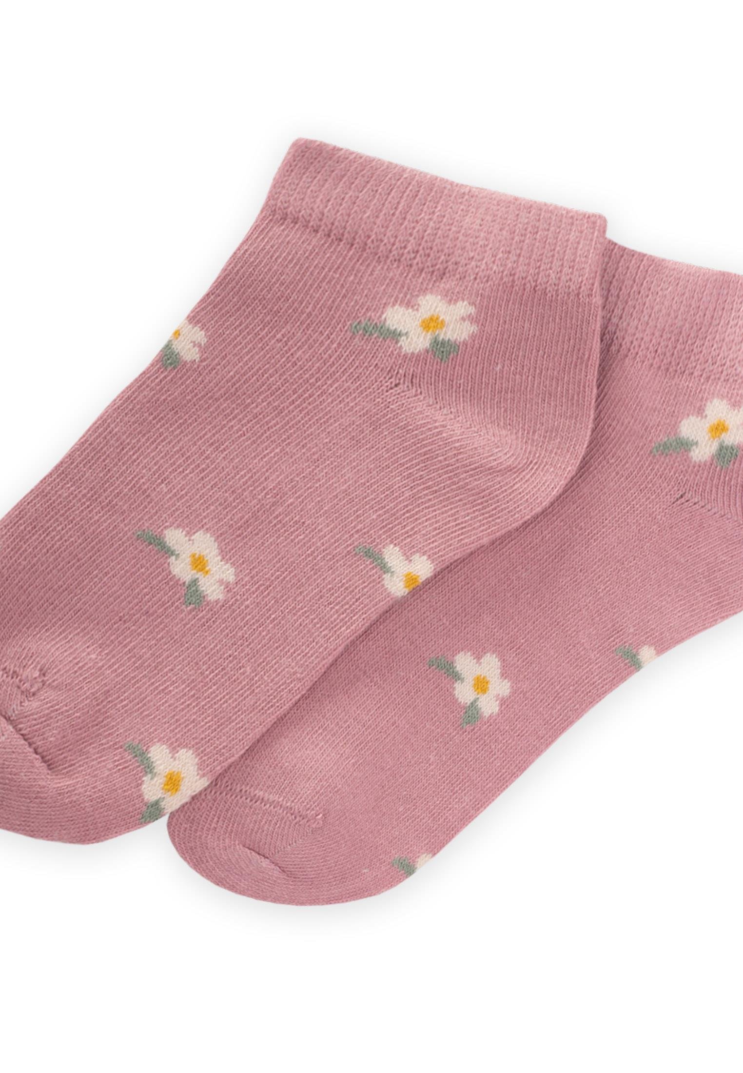 CigitÇiçek Desenli Çocuk Patik Çorap 5-12 Yaş GÜL KURUSU