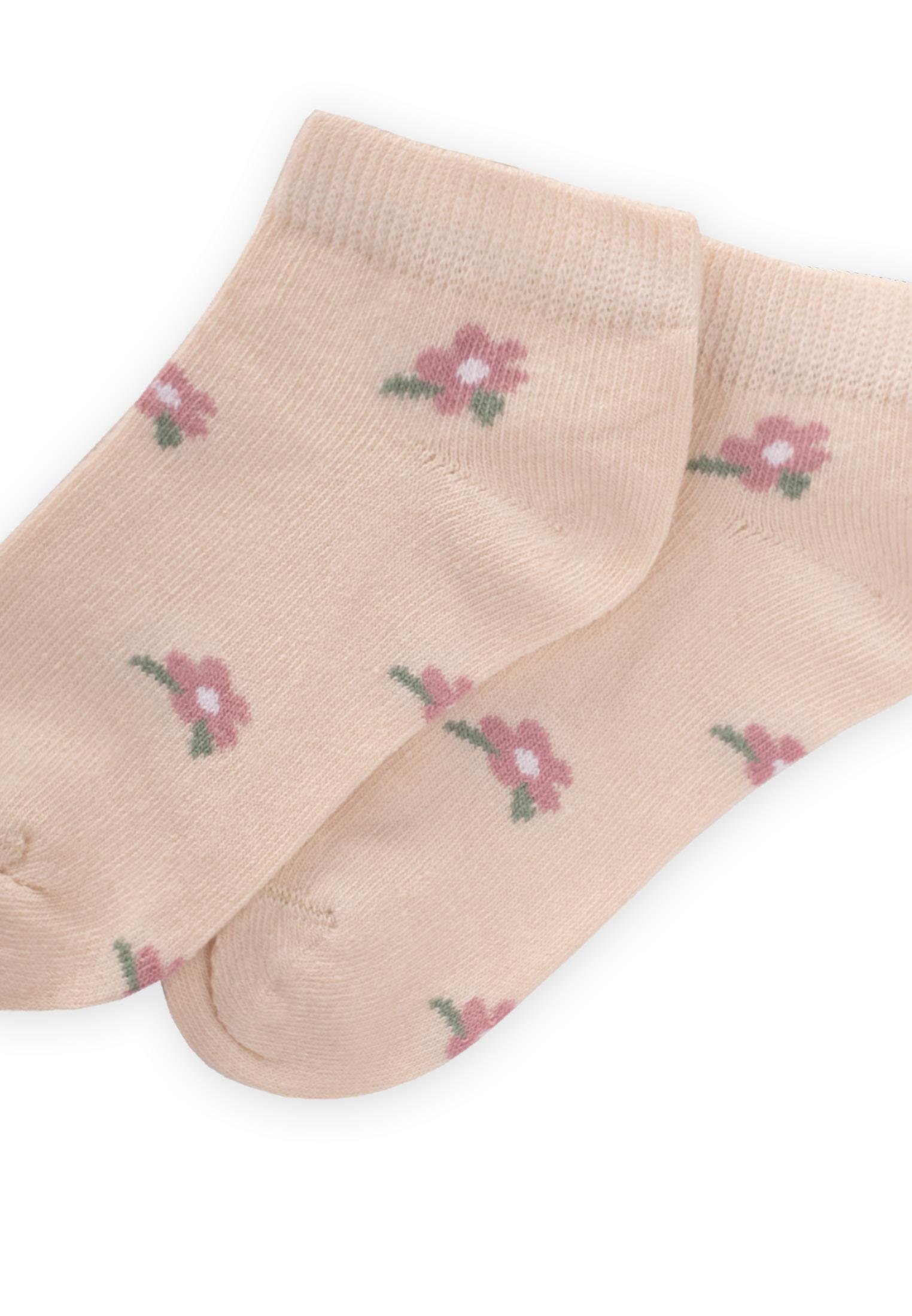 CigitÇiçek Desenli Çocuk Patik Çorap 5-12 Yaş KUM