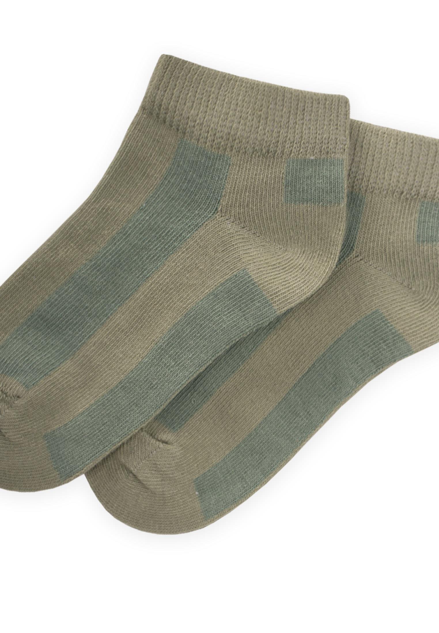 CigitKalın Çizgili Çocuk Patik Çorabı 5-12 Yaş ÇAĞLA-HAKİYEŞİL