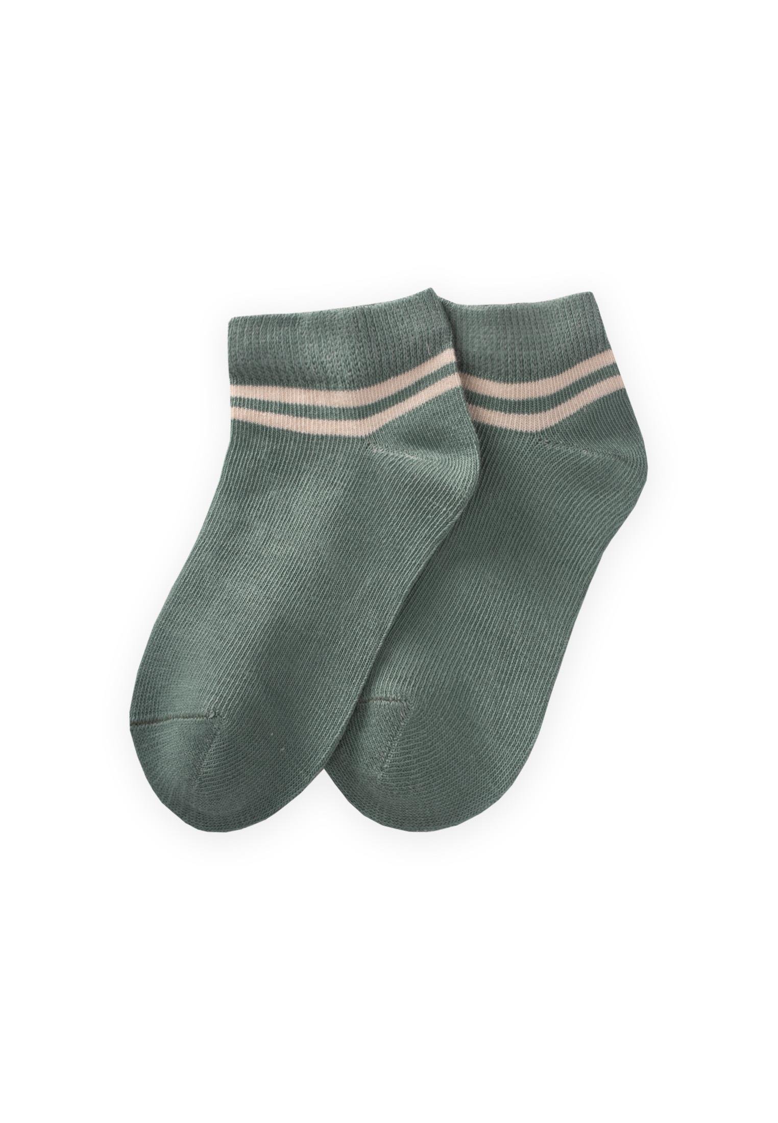 CigitHam Çizgili Çocuk Patik Çorabı 5-12 Yaş ÇAĞLA YEŞİLİ