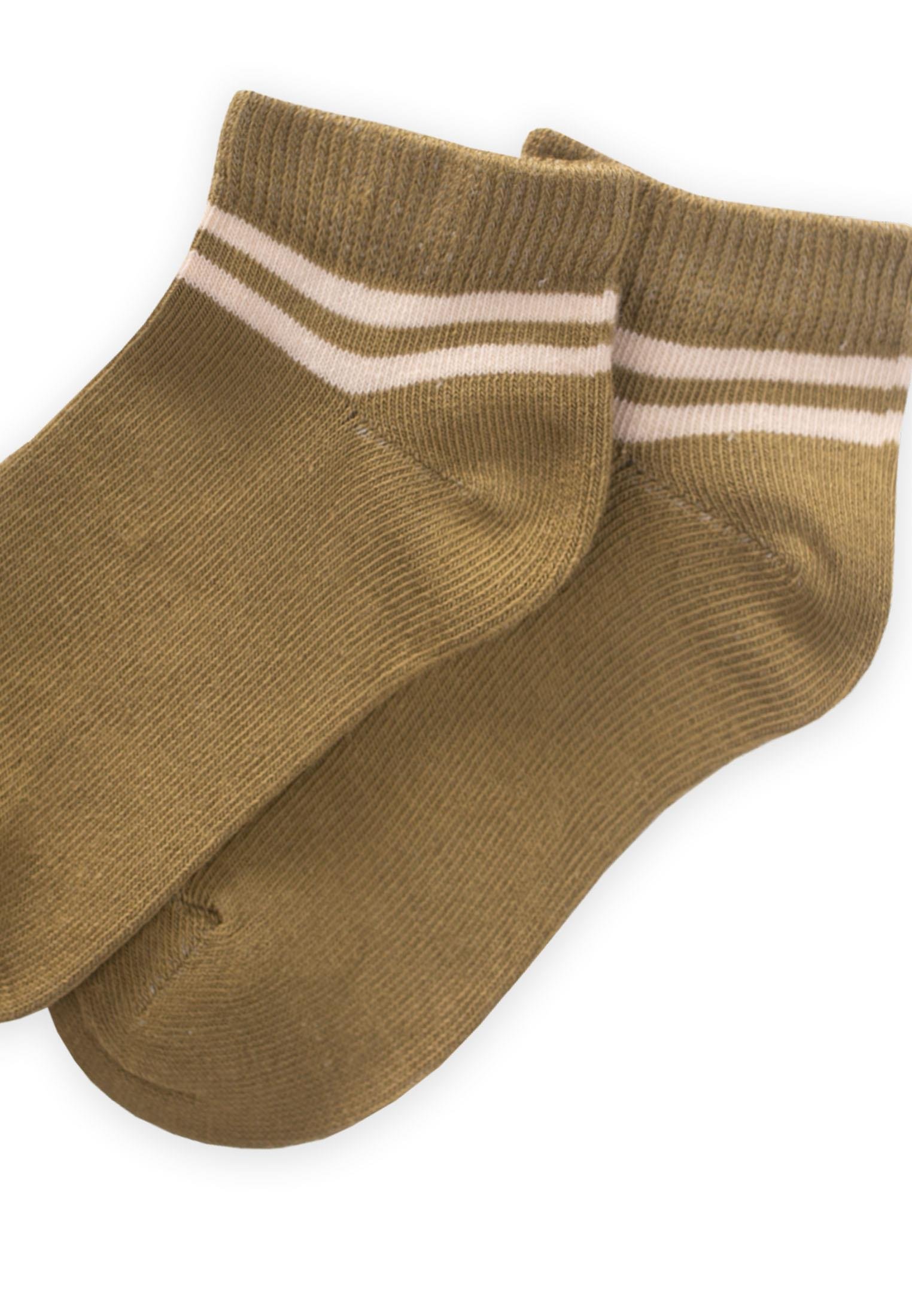 CigitHam Çizgili Çocuk Patik Çorabı 5-12 Yaş YAĞ YEŞİLİ