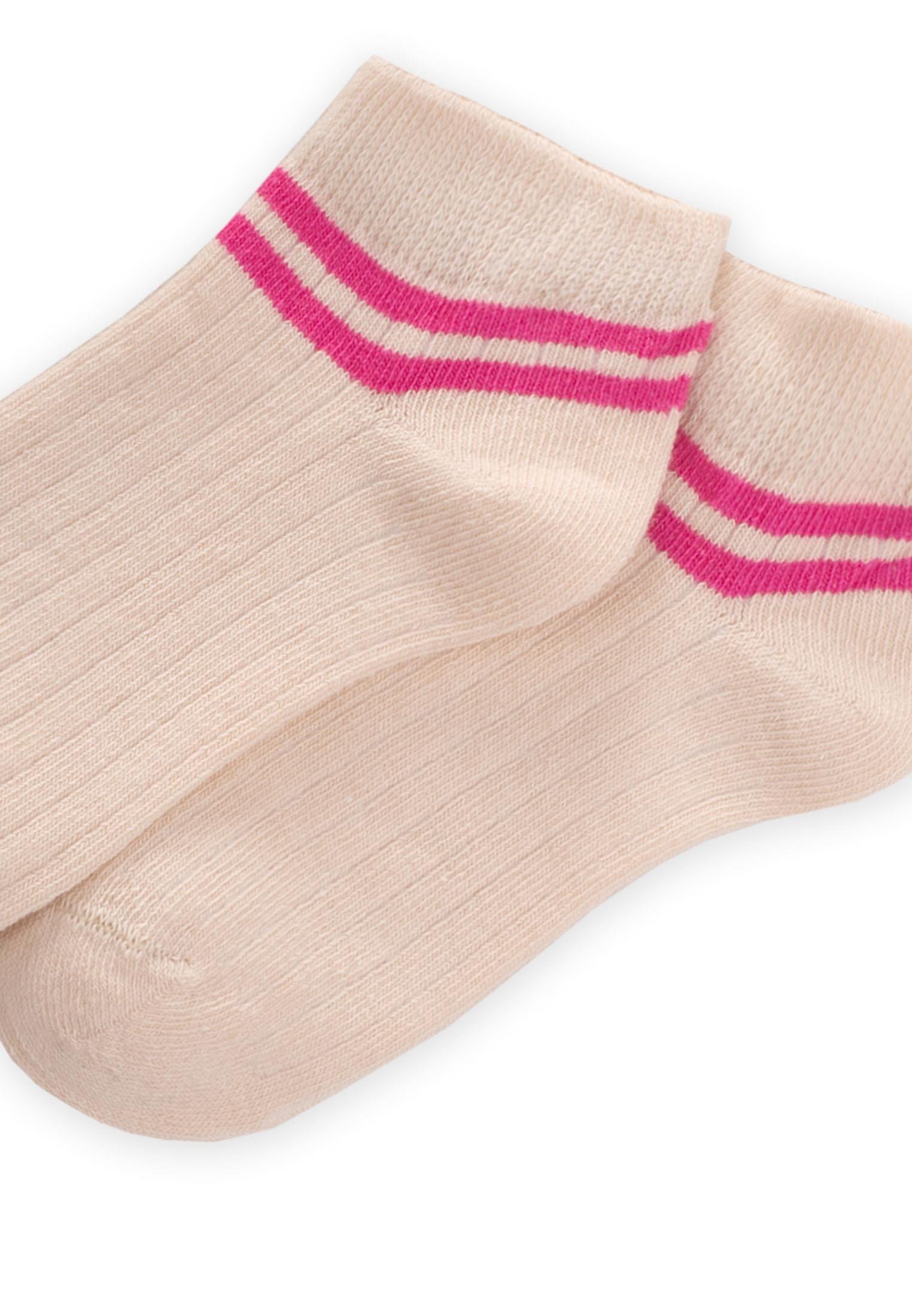 CigitZemin Ham  Bilekleri Çizgili Çocuk Patik 5-12 Yaş FUŞYA