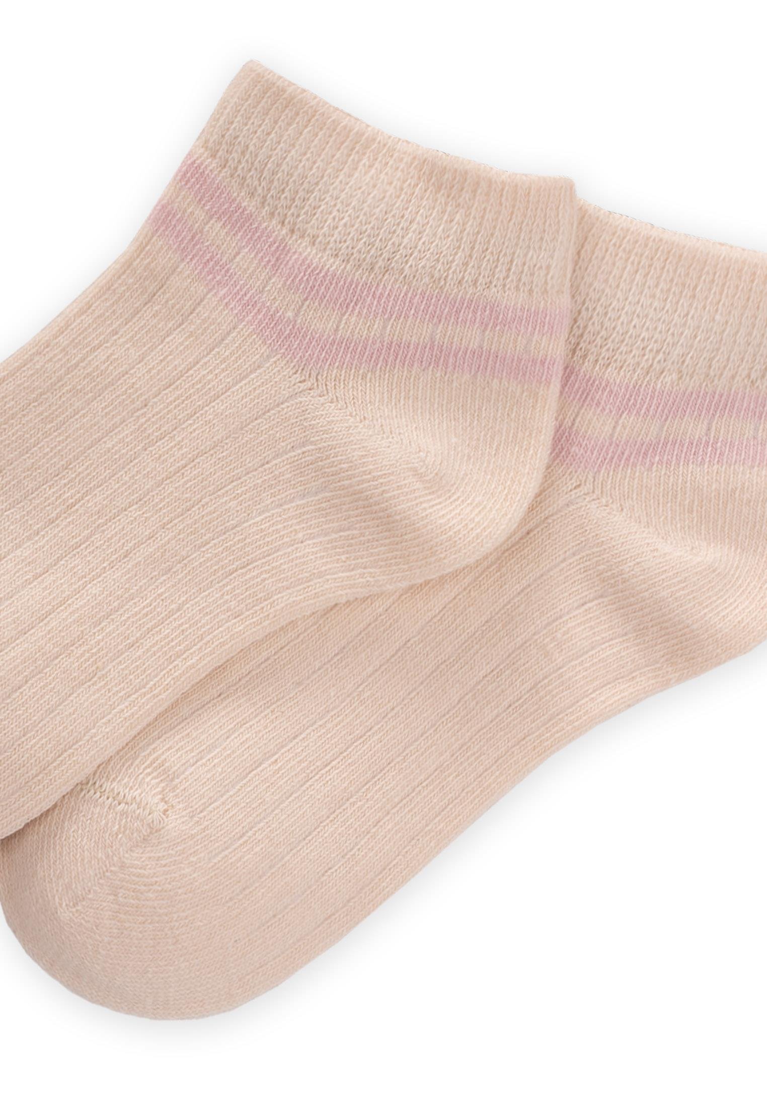 CigitZemin Ham  Bilekleri Çizgili Çocuk Patik 5-12 Yaş PUDRA