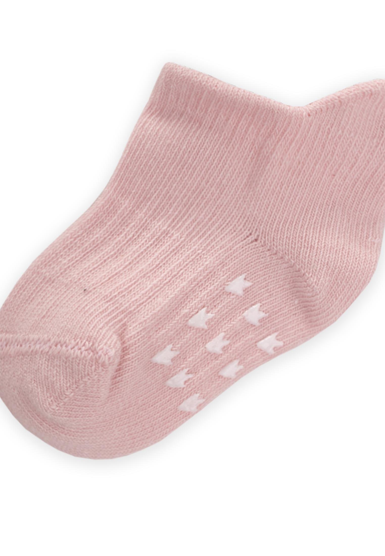 CigitABS Baskılı Bebe Patik Çorabı 0-4 Yaş PUDRA