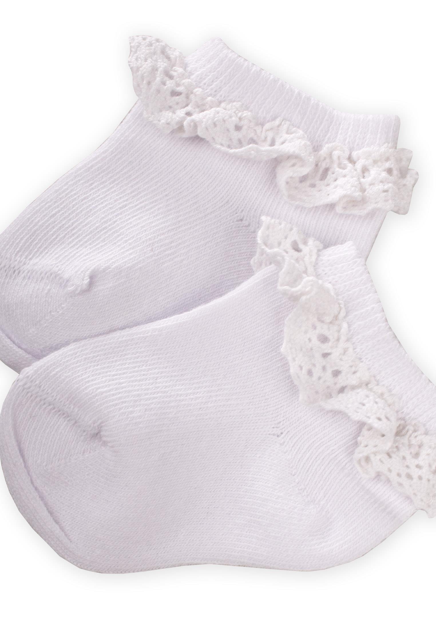 CigitDantalli Bebe patik Çorabı 0-4 Yaş BEYAZ