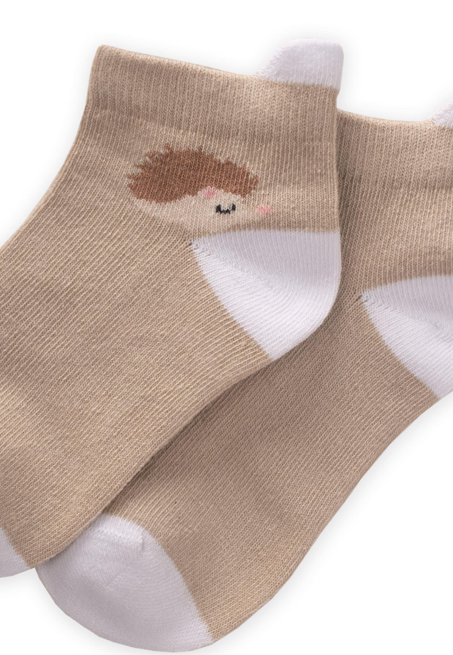 CigitKirpi Desen çocuk Patik Çorabı 5-12 Yaş BEJ
