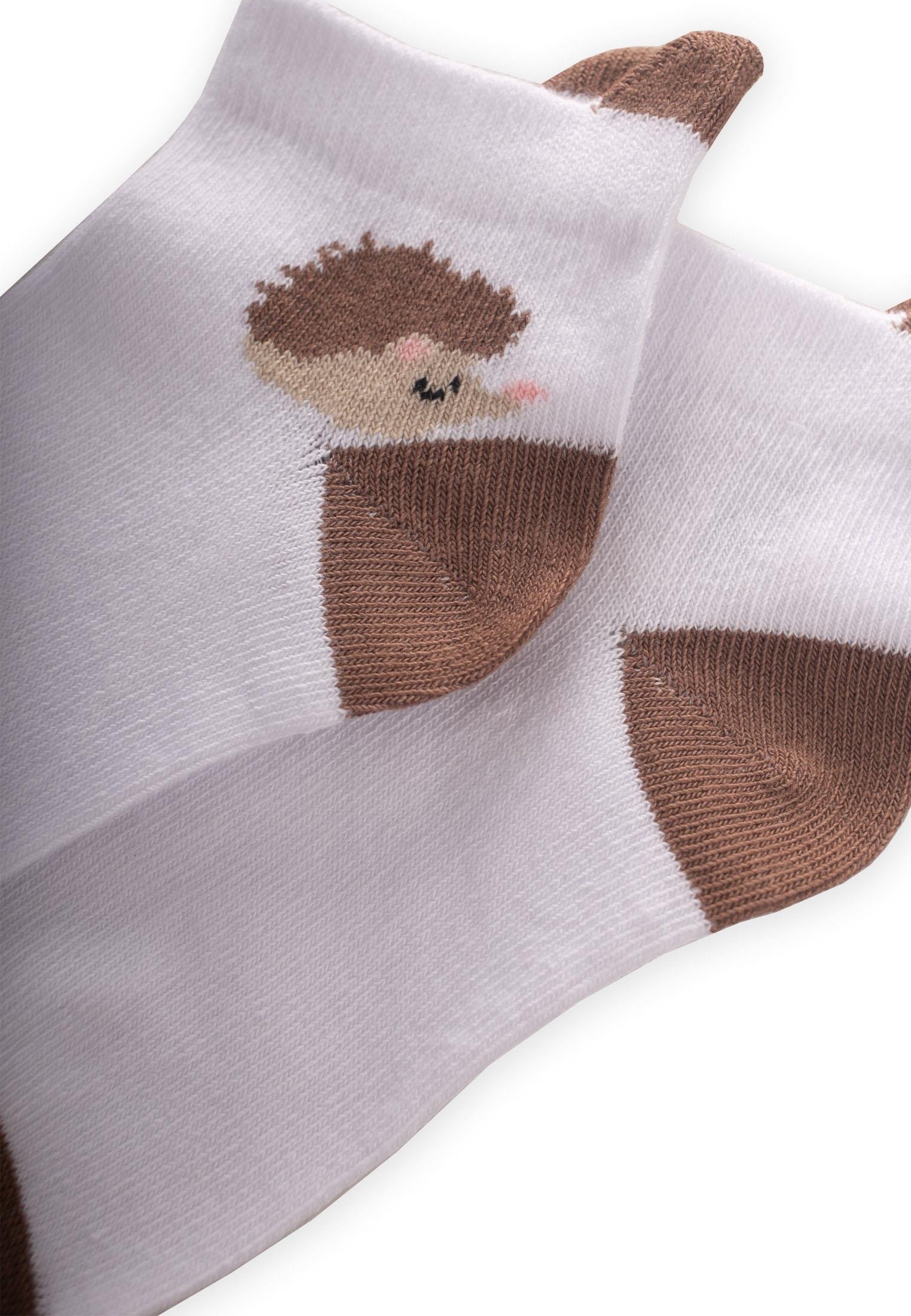 CigitKirpi Desen çocuk Patik Çorabı 5-12 Yaş BEYAZ