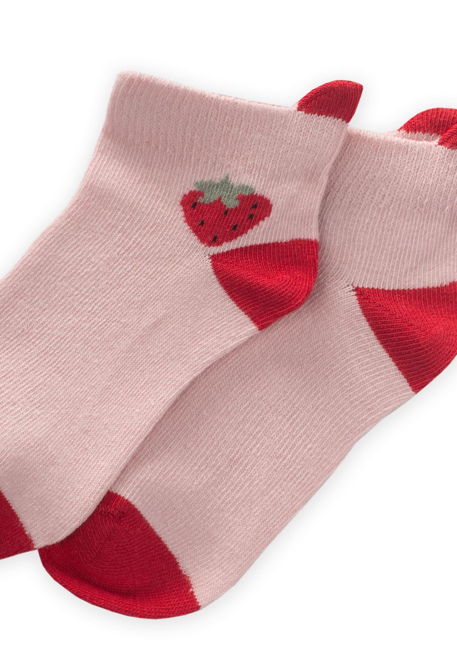 CigitÇilek Desen Çocuk Çorabı 5-12 Yaş PEMBE-KIRMIZI