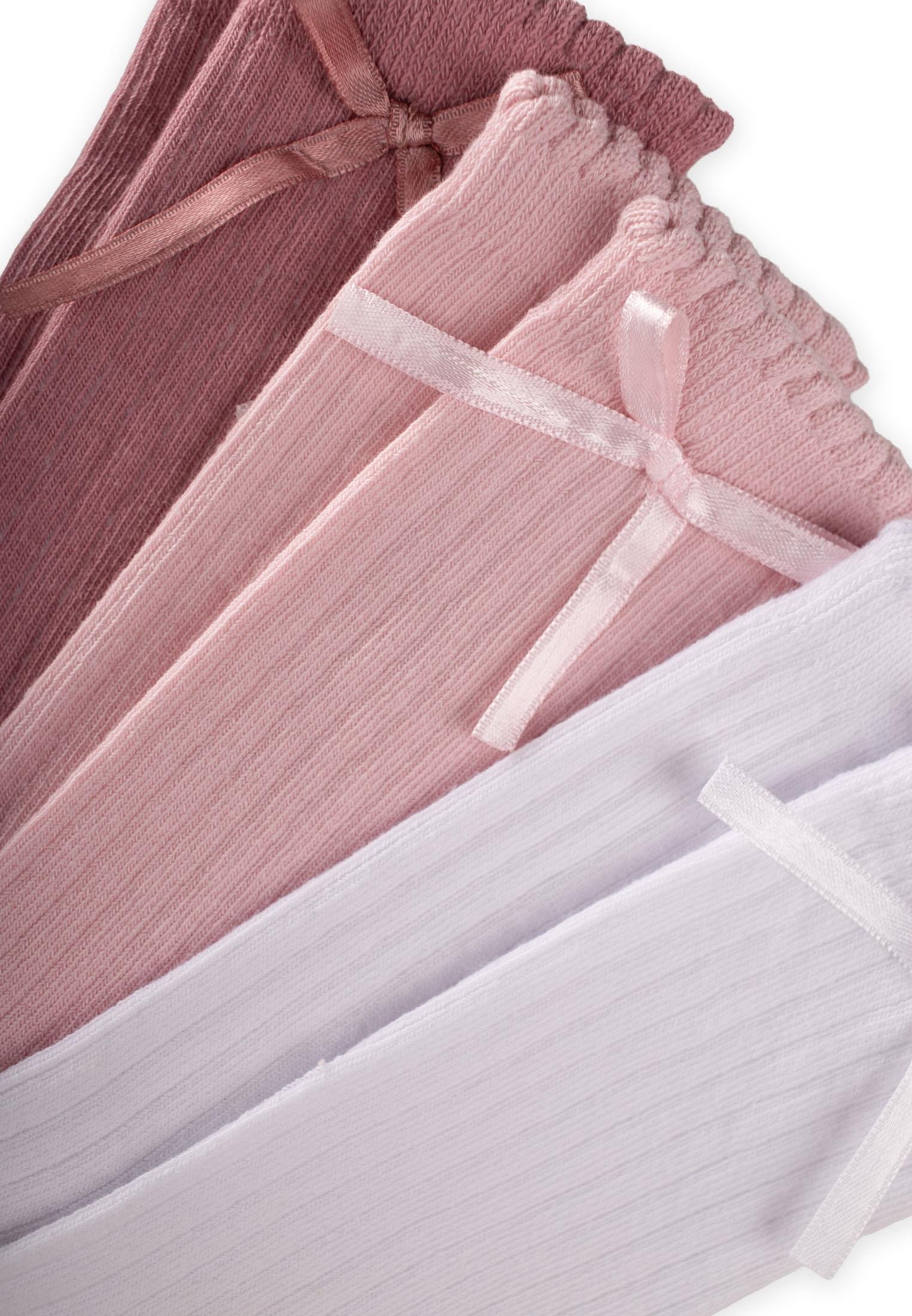 CigitÜçlü Fiyoklu Soket Çorap 3-10 Yaş Beyaz,Pudra,Gül K