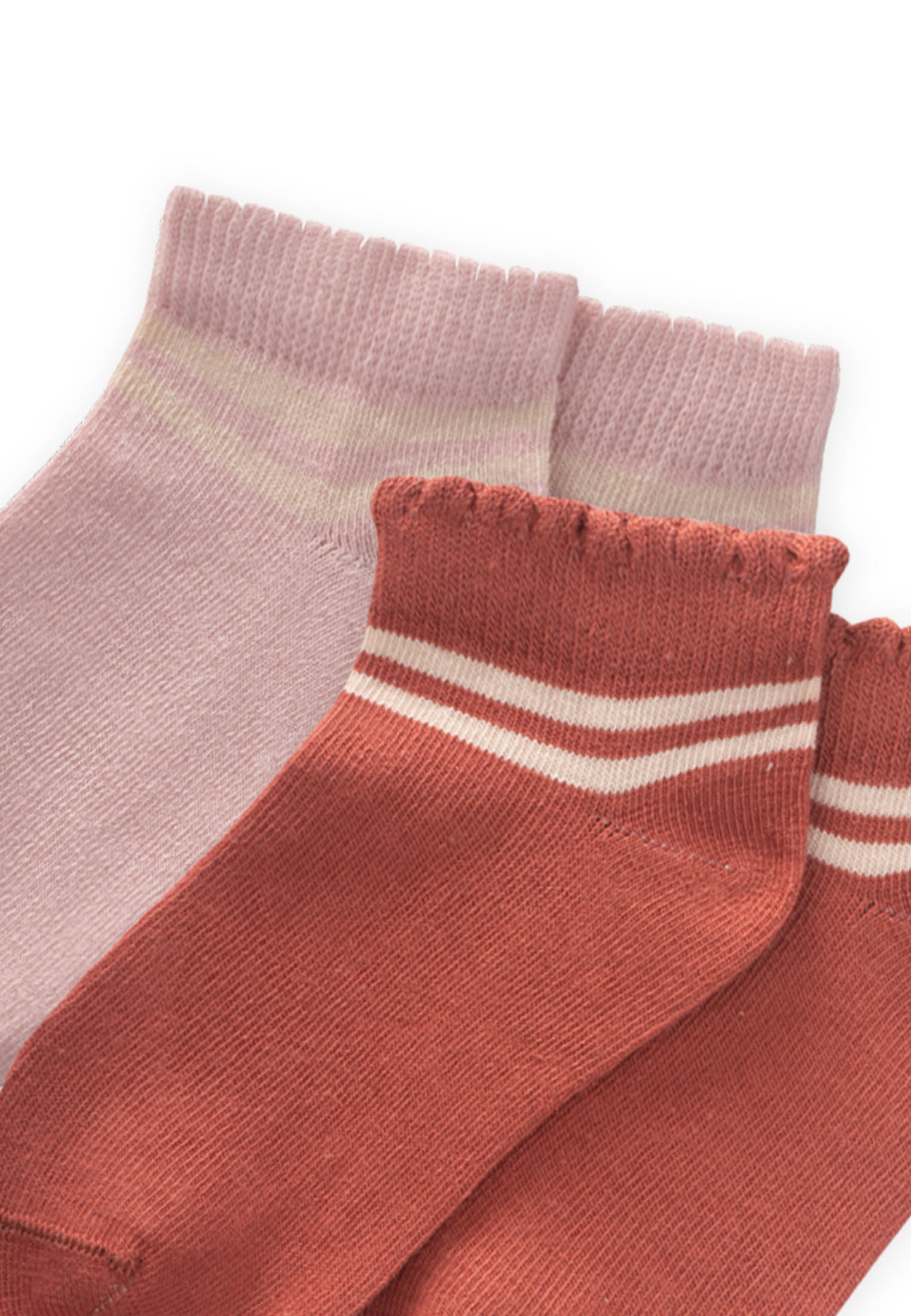 Cigitİkili Çemberli Güpürlü Patik Çorap 5-12 Yaş Kiremit,Pudra