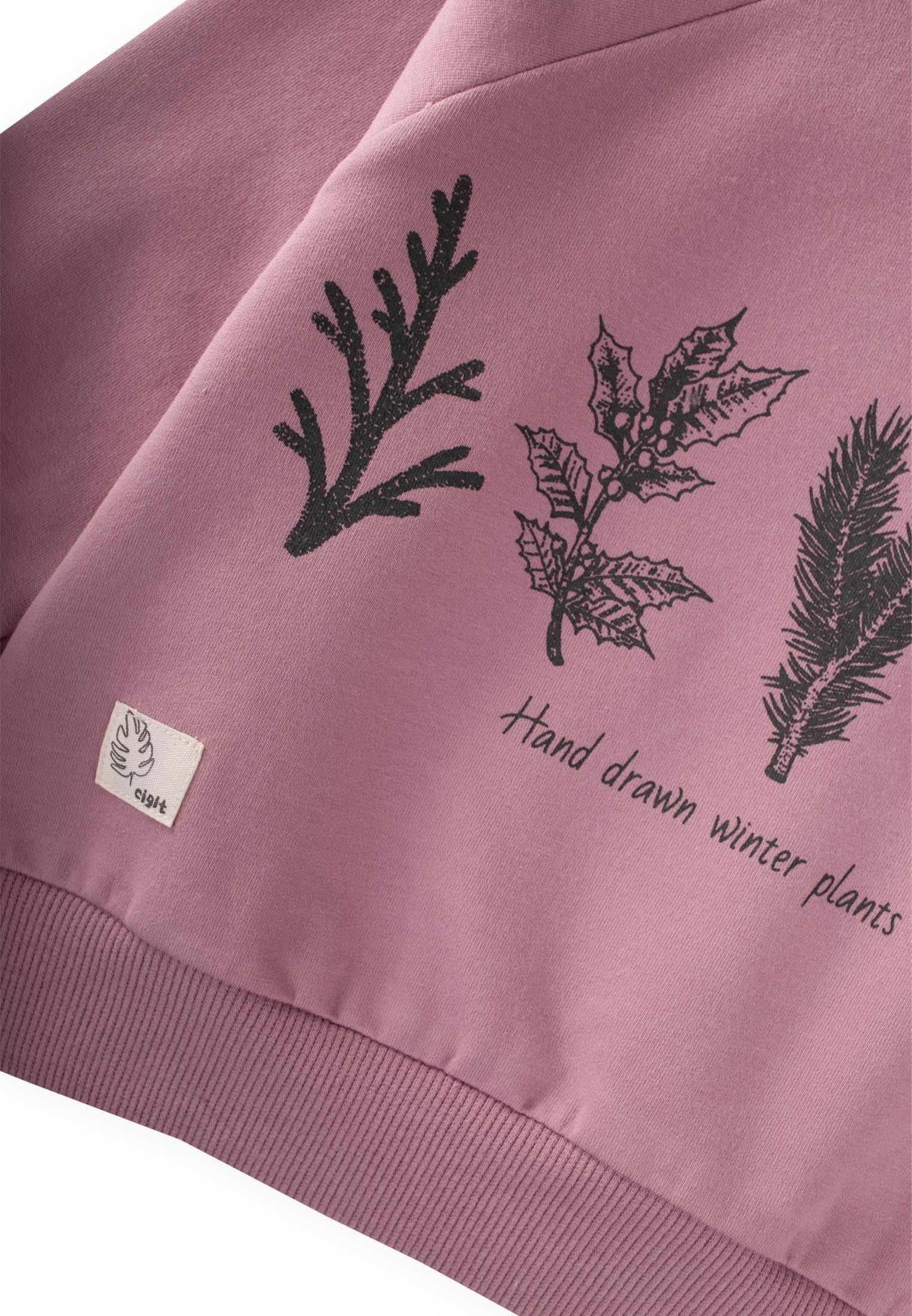 CigitAğaç Baskılı Sweatshirt 1-7 Yaş Leylak