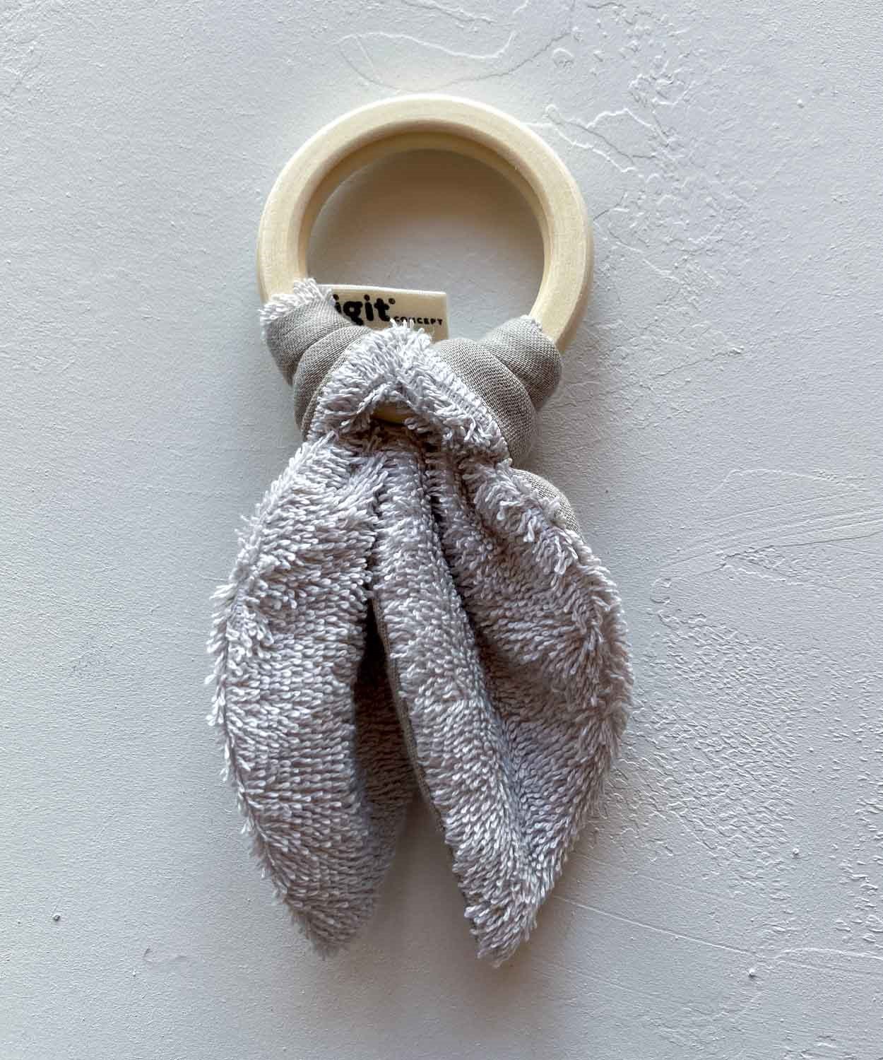 17059 - 5020CigitAhşap Müslin Bebek Diş Kaşıyıcı VİZON 