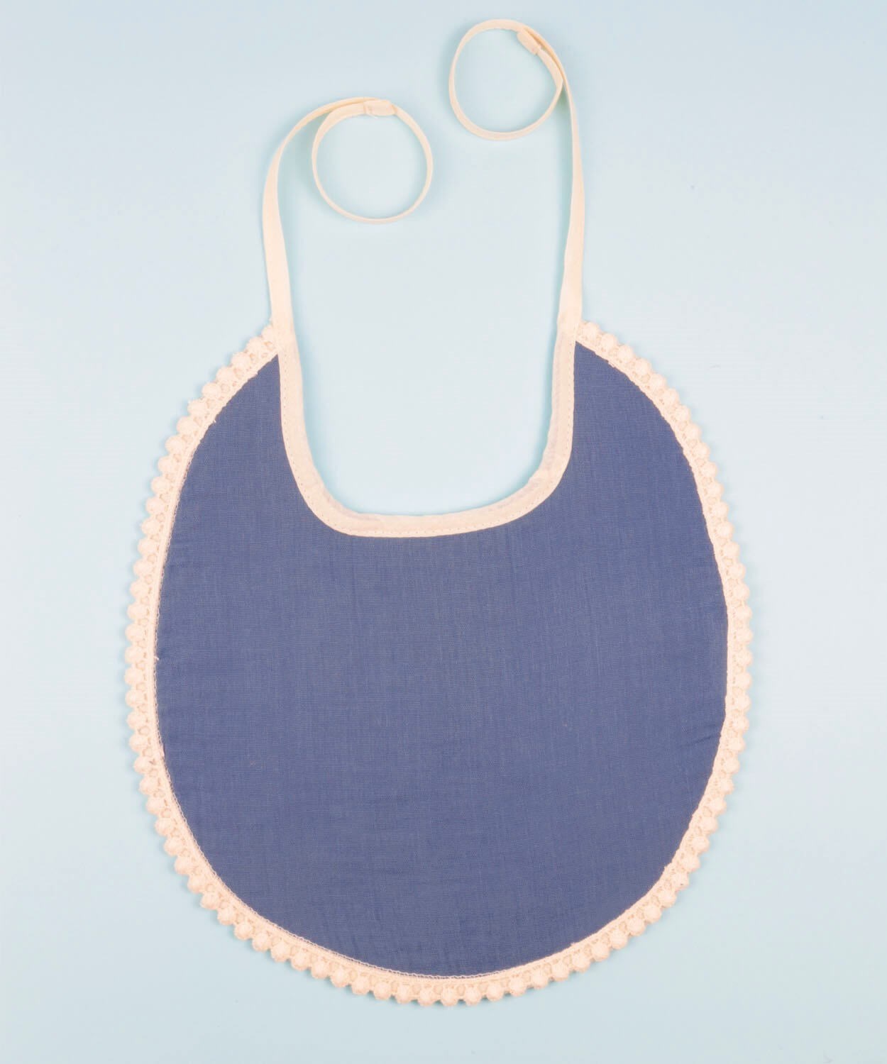 100109-2011BAGLAMALI BEBEK MAMA ONLUGU 25CM MUSLIN INDIGO - HAVLU GRI - cigit.com.trCigitBağlamalı Bebek Mama Önlüğü 25 cm Muslın Indıgo - Havlu Grı