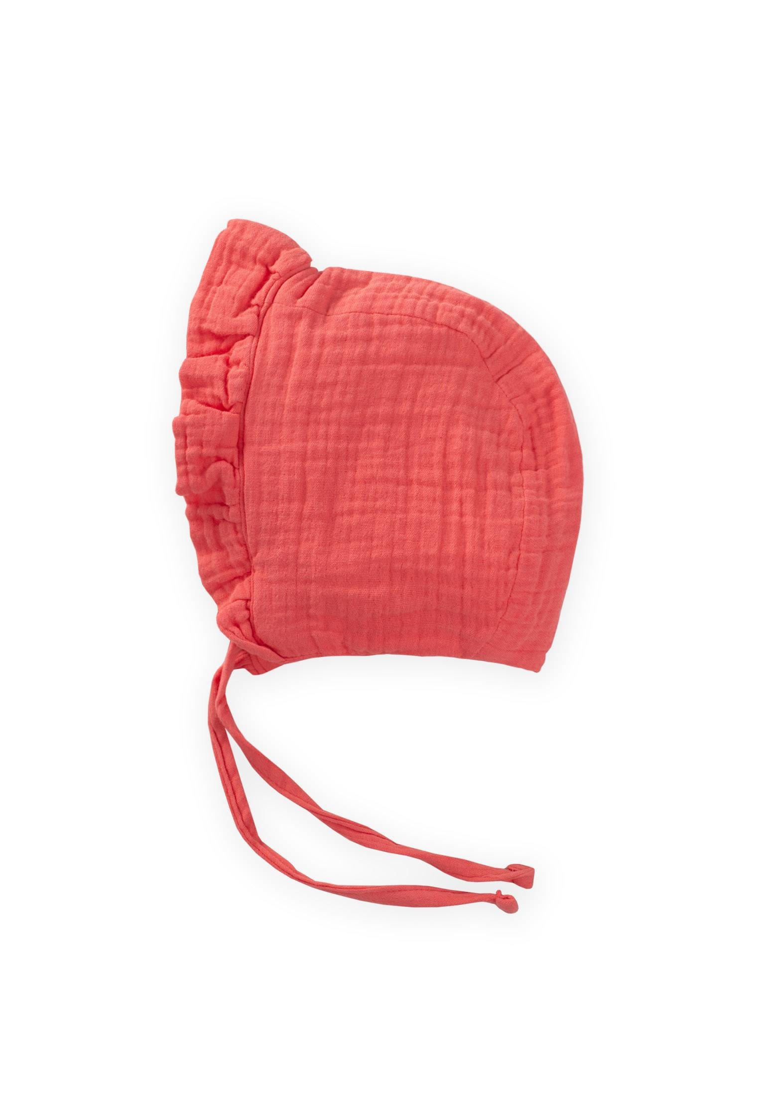 CigitBağlamalı Fırfırlı Müslim Bebek Şapka 0-2 yaş Mercan