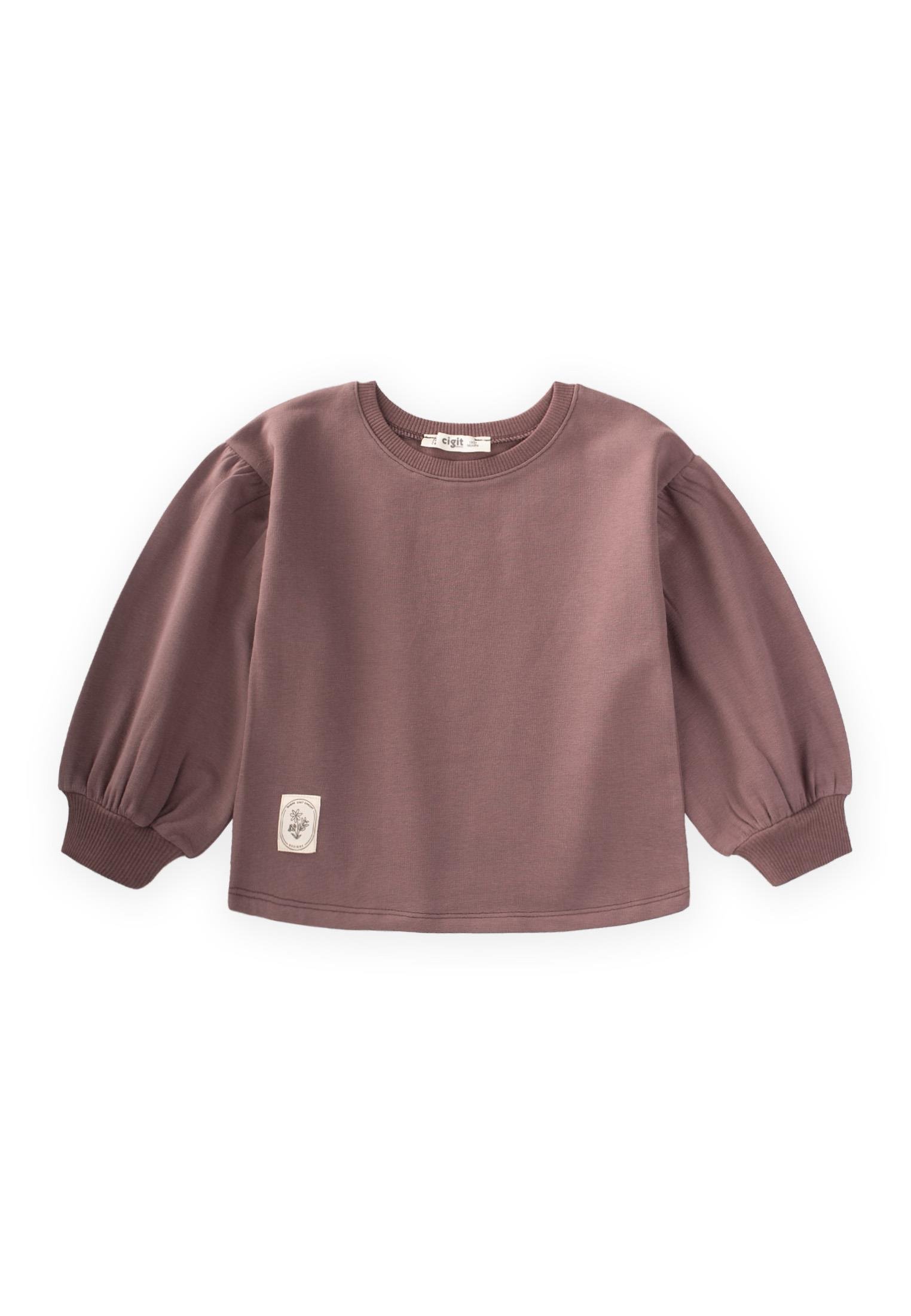 CigitBalon Kollu Kız Sweatshırt 1-7 Yaş MÜRDÜM