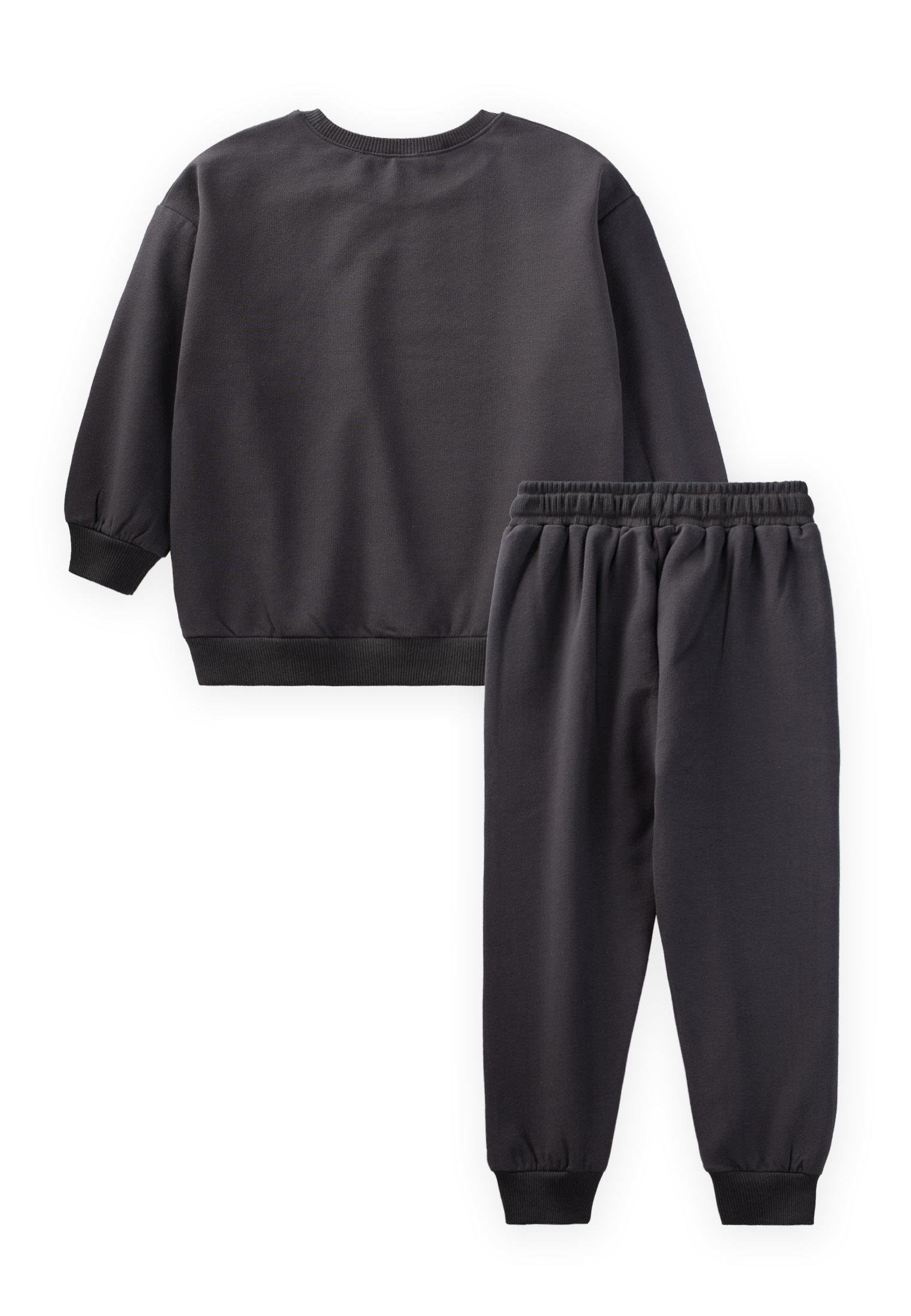 CigitBasic Karyoka Detaylı Sweatshırt Takım 3-8 Yaş ANTRASİT
