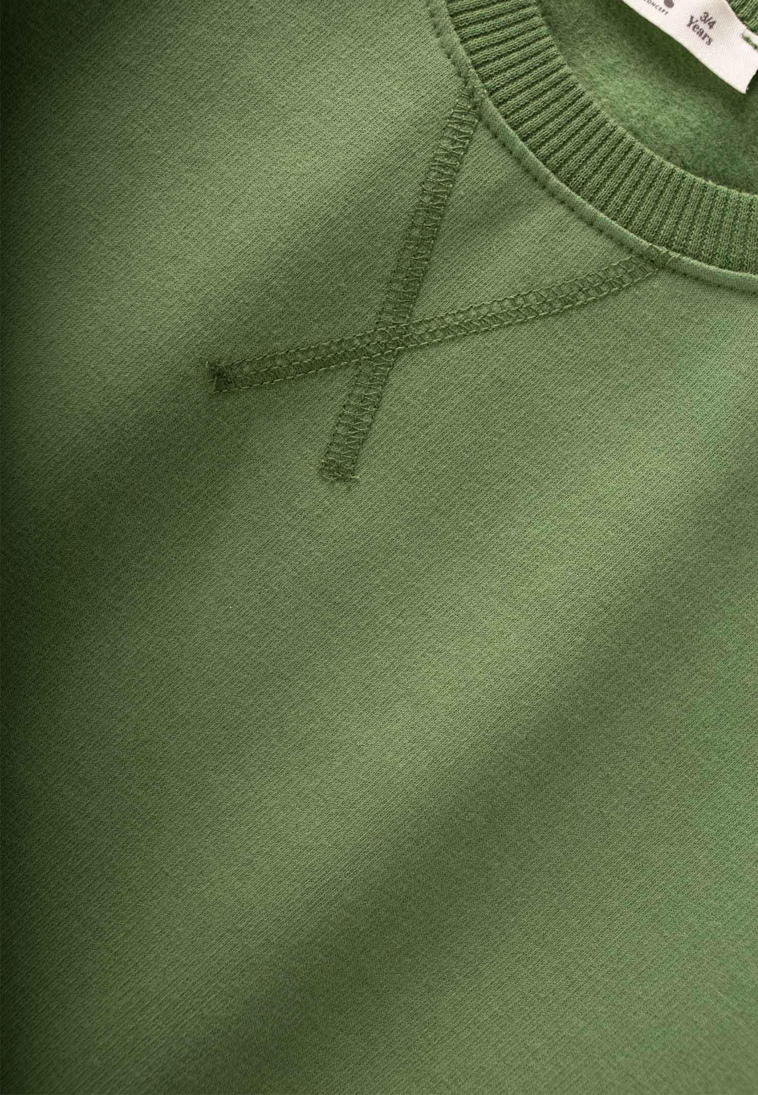 CigitBasıc Karyoka Detaylı Sweatshirt Takım 3-8 Yaş yağ yeşili