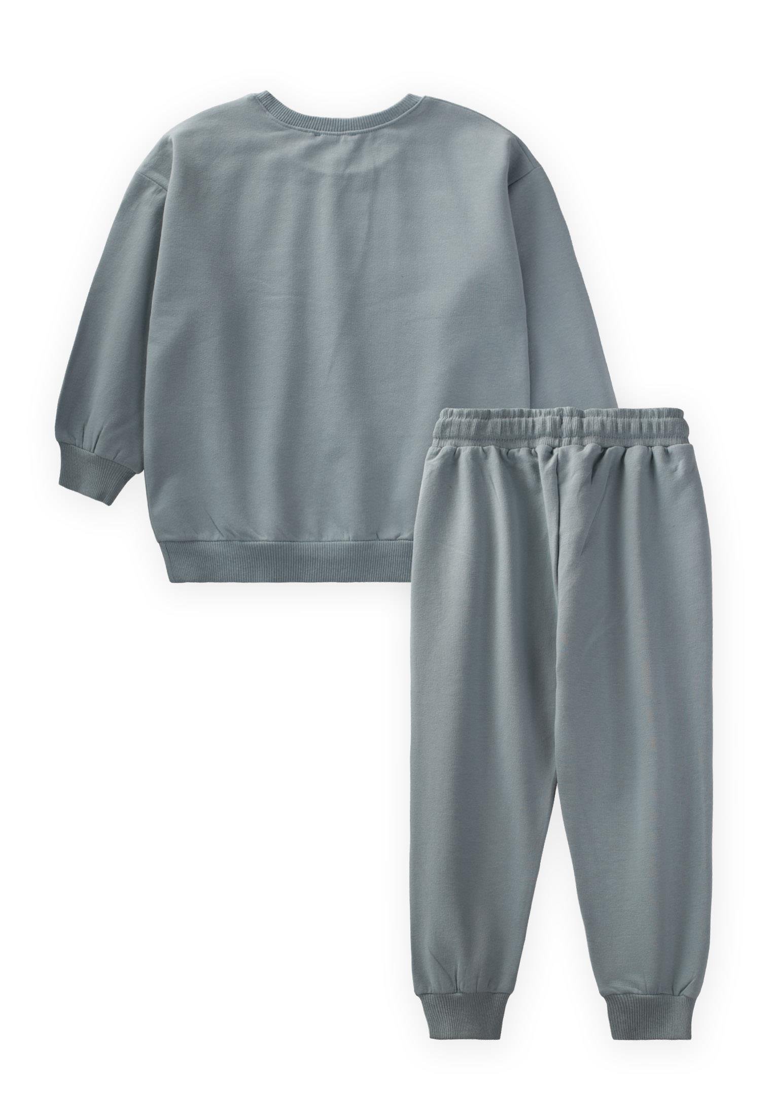CigitBasic Karyoka Detaylı Sweatshirt Takım 3-8 Yaş Mint Yeşil