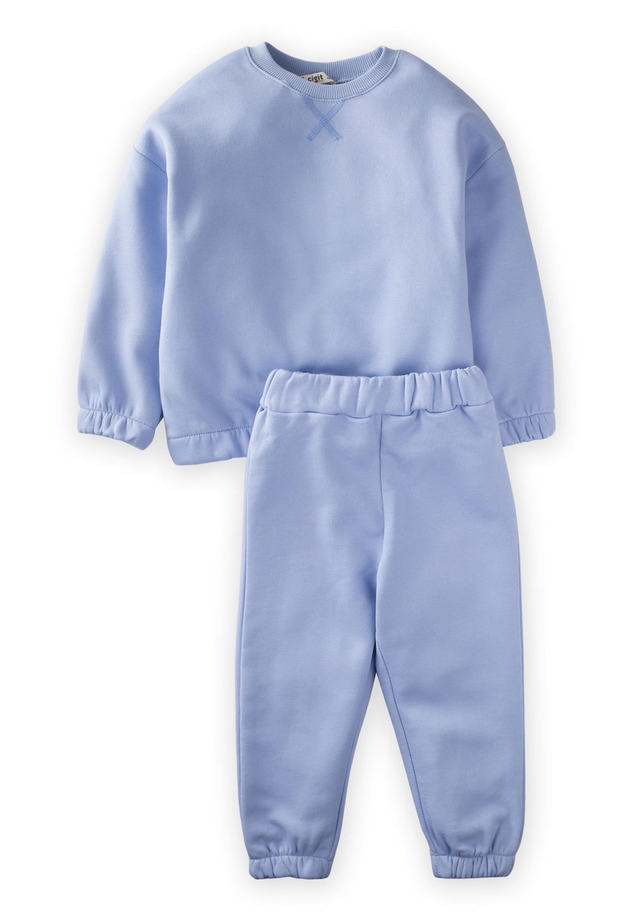 CigitBasic Karyokalı Sweatshirt Takım 2-8 Yaş Mavi