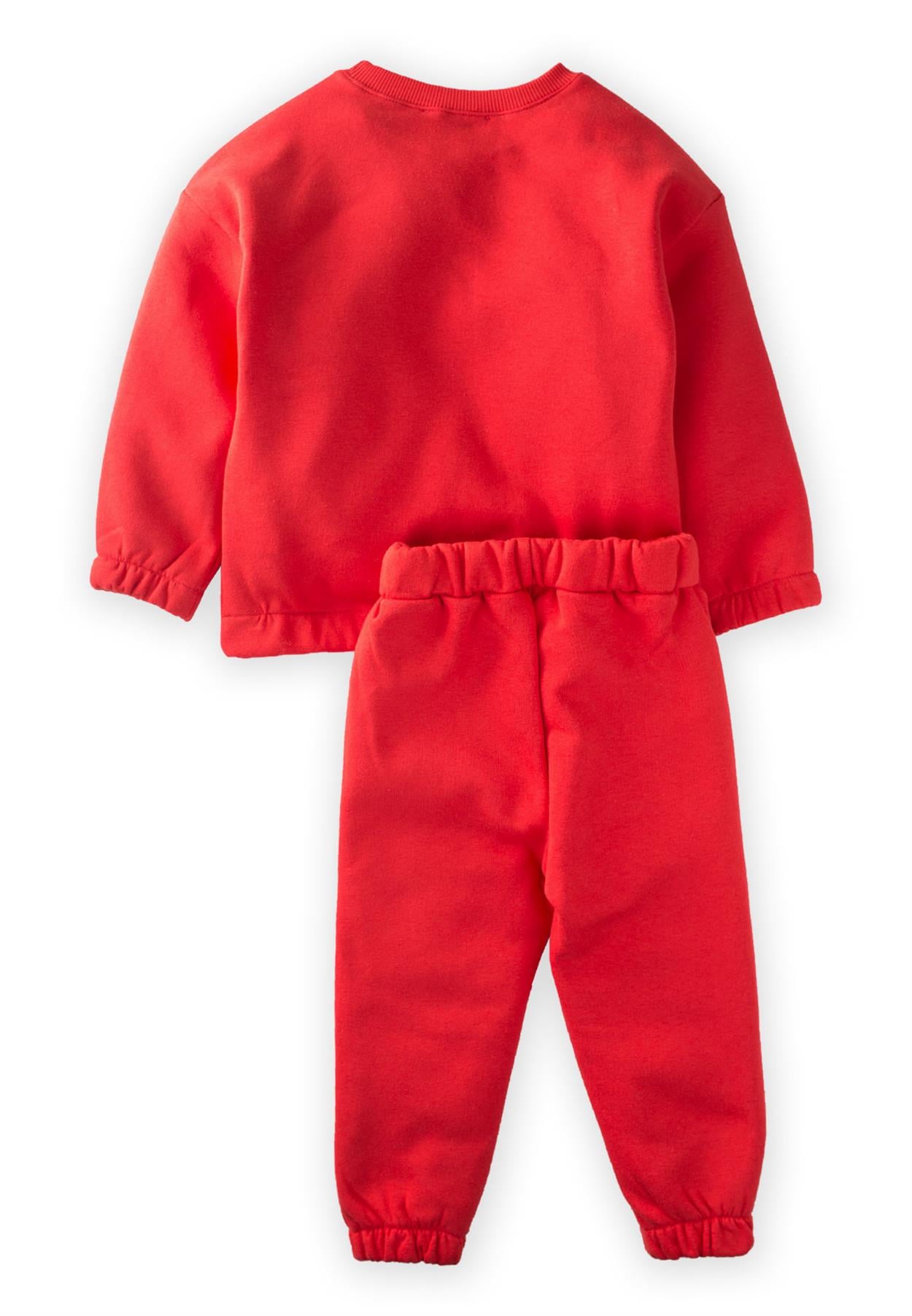 CigitBasic Karyokalı Sweatshirt Takım 2-8 Yaş Nar Çiçeği