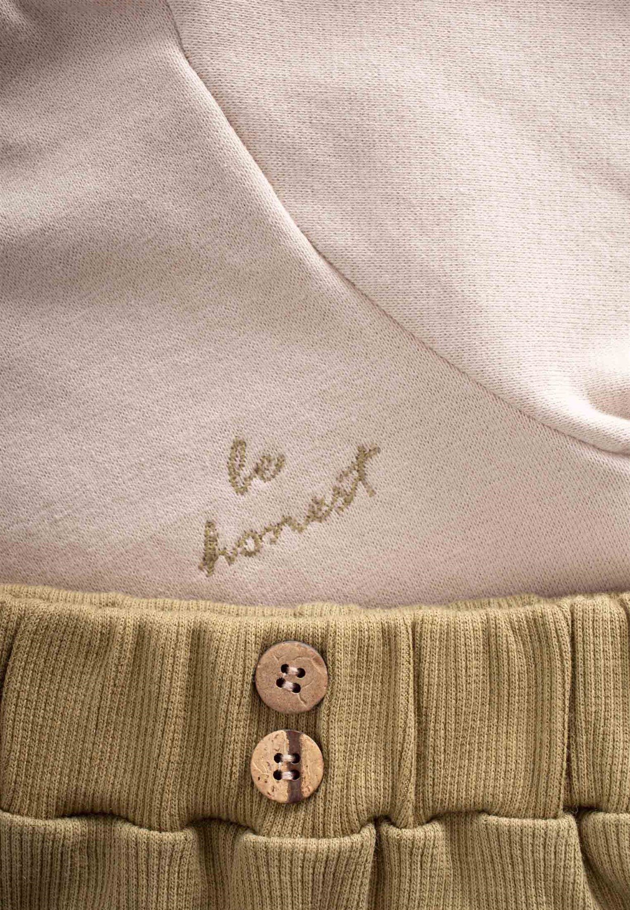 70880 - 5021Basıc Sweatshirt Takım 0-3 Yaş Bej - CigitCigitBasıc Sweatshirt Takım 0-3 Yaş Bej
