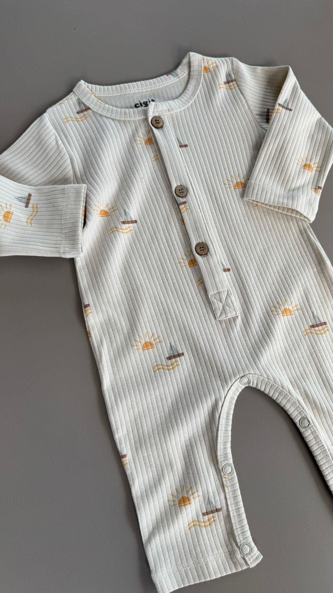 CigitBaskılı Tulum 0-3 Yaş YELKEN DESEN