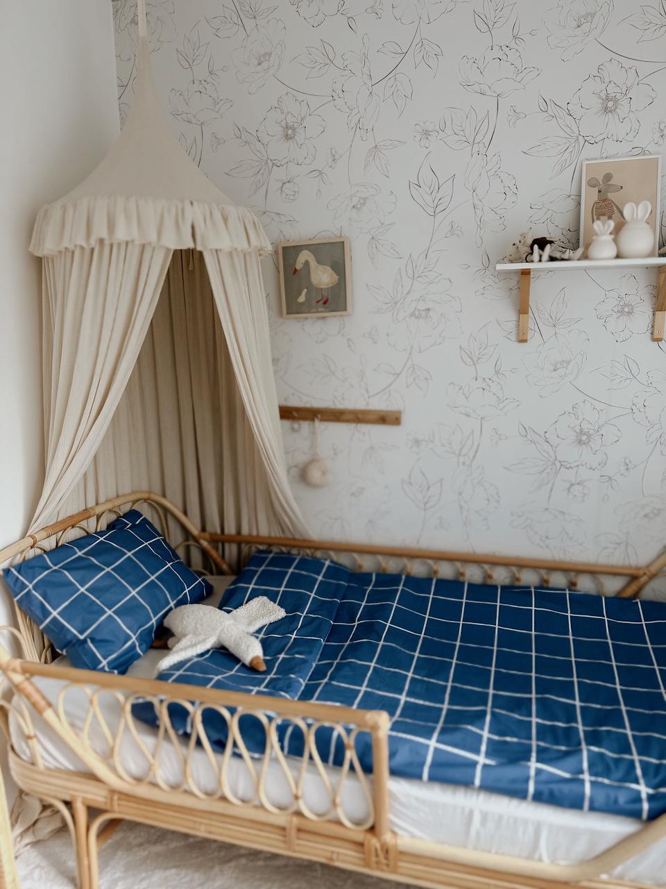 CigitBebe Boy Nevresim Takım ( Nevresim+ Yastık Kılıfı )100X120Cm MAVİ KARELİ