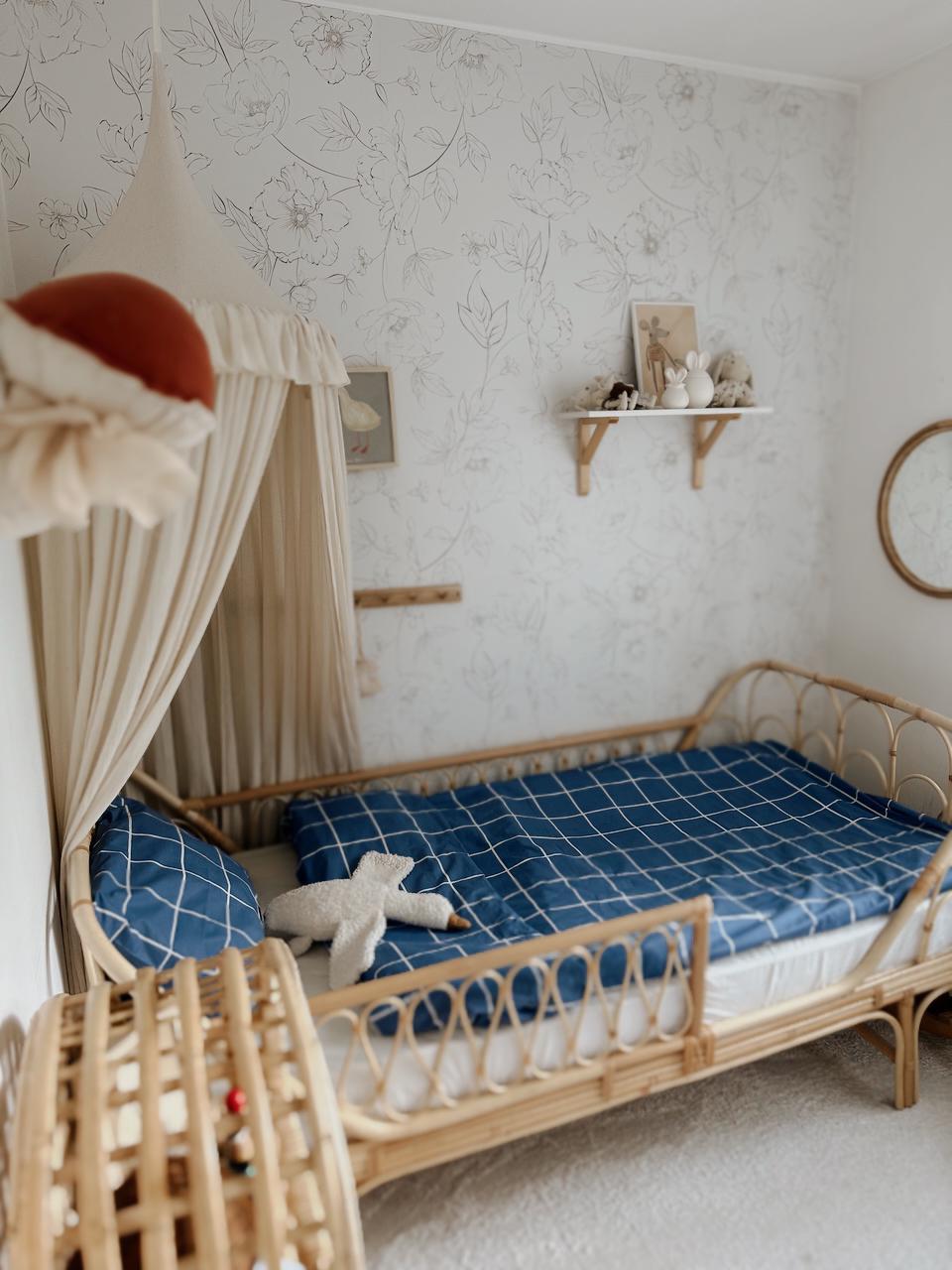 CigitBebe Boy Nevresim Takım ( Nevresim+ Yastık Kılıfı )100X120Cm MAVİ KARELİ