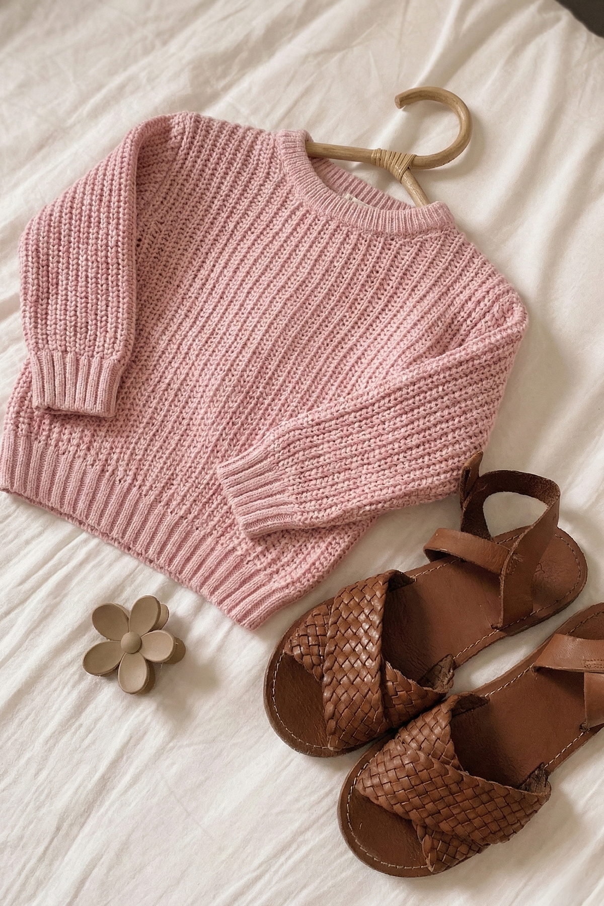 CigitBisiklet Yaka Selanik Triko Kazak 2-8 Yaş Pudra Pembe