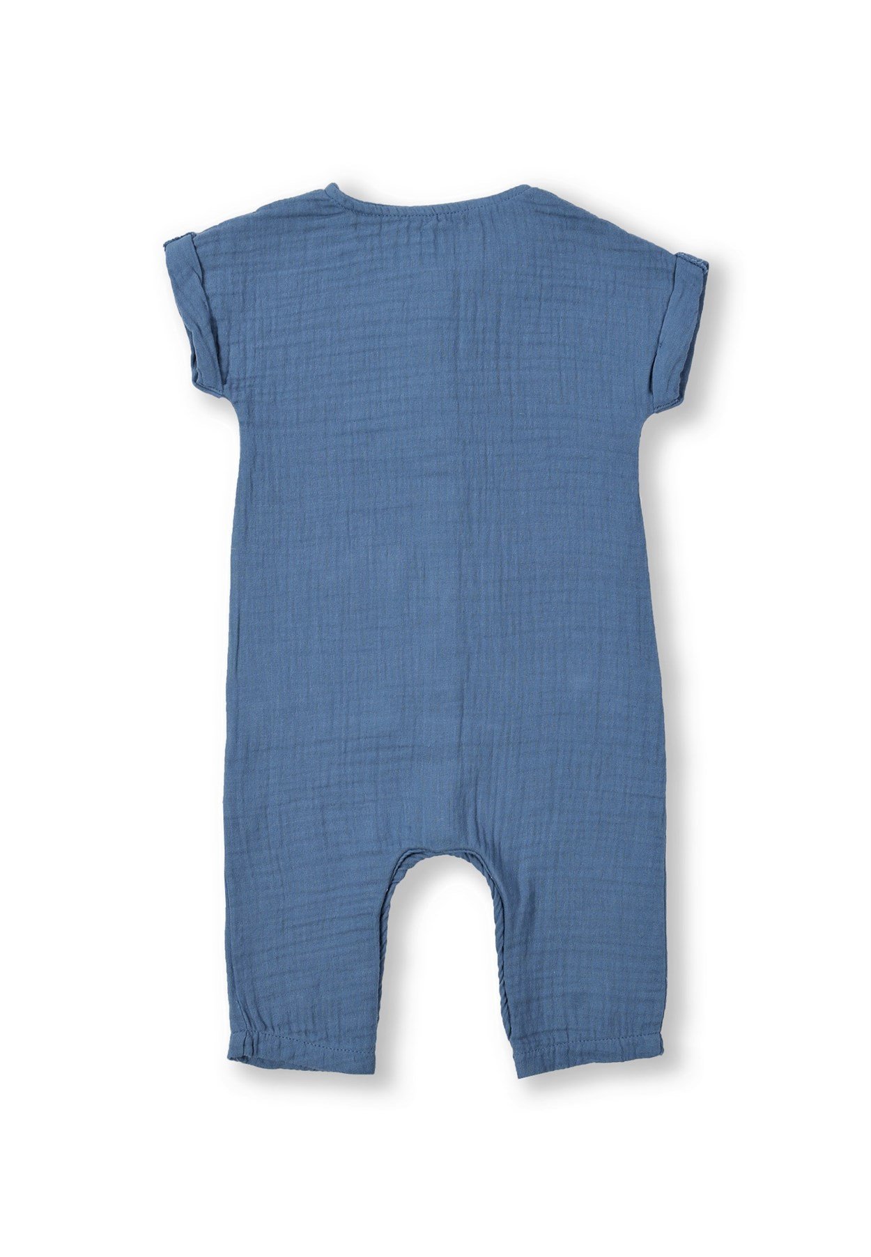 62029 - 5007Büyük Cepli Boydan Patlı Muslin Tulum 0-3 Yaş İndigo Mavi - www.cigit.com.trCigitBüyük Cepli Boydan Patlı Muslin Tulum 0-3 Yaş İndigo Mavi