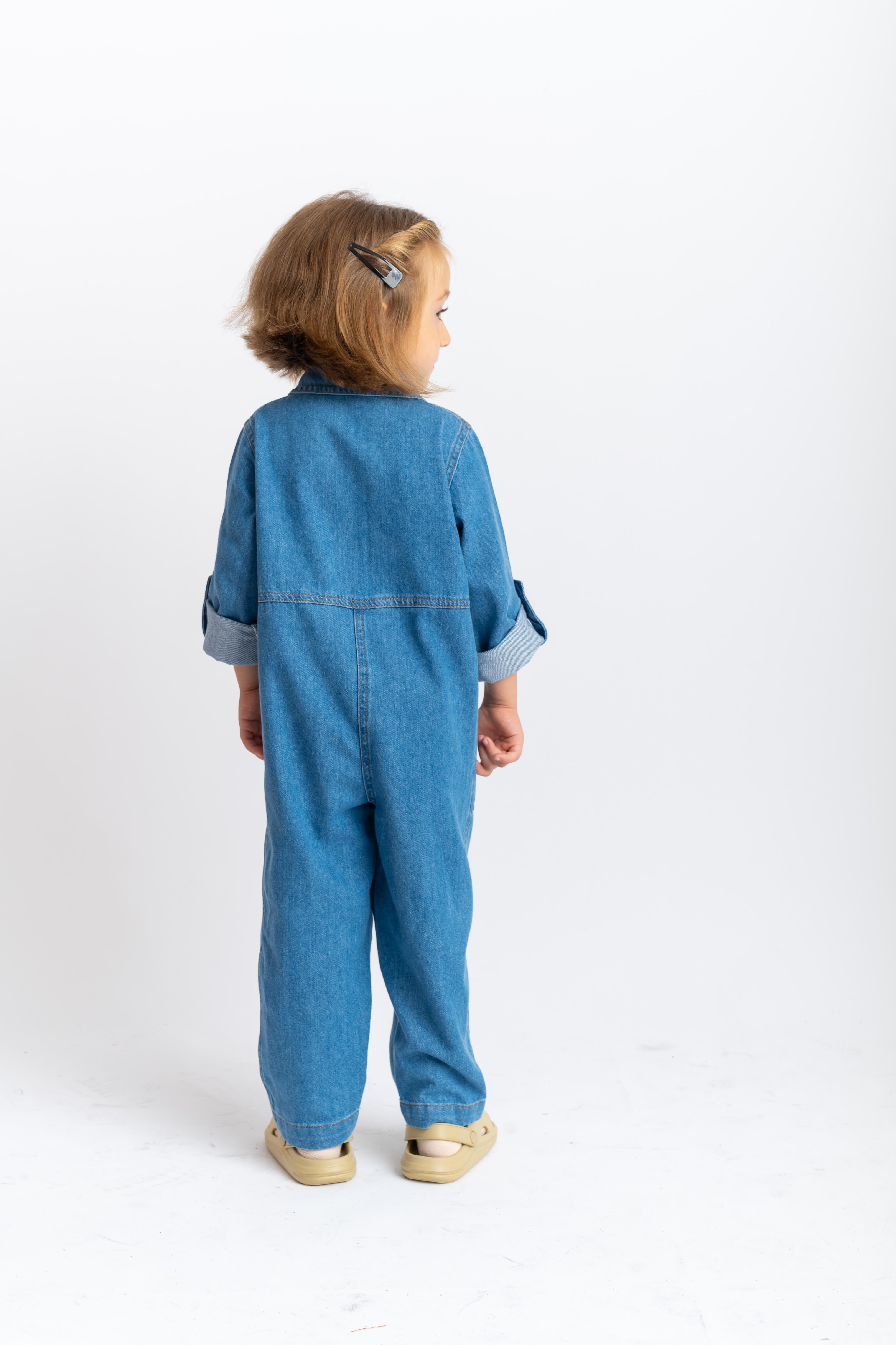 CigitCross Pocket Denim Overalls Age 2-7 BLUE
