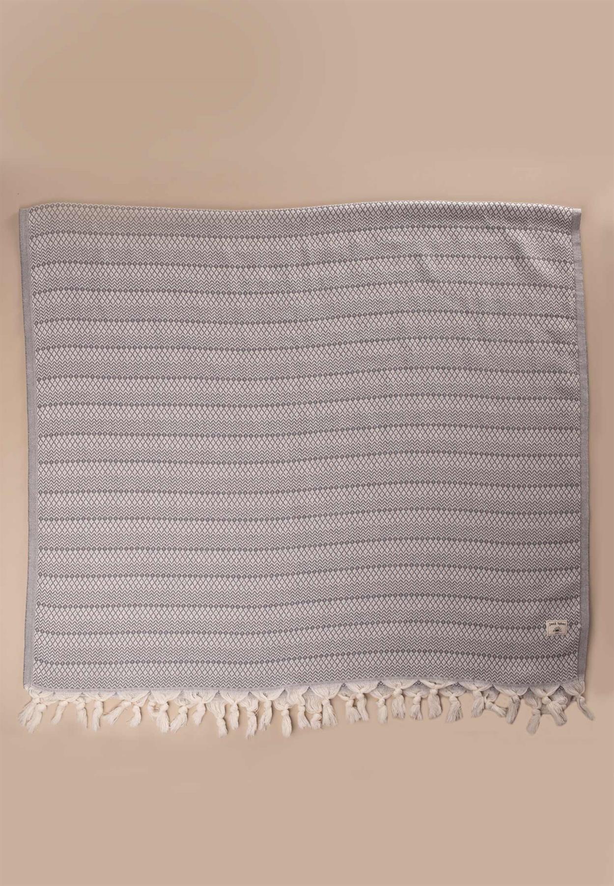 CigitÇavuş Desen Peştemal Havlu (Yıkanmıştır) 90X180 Cm Gri