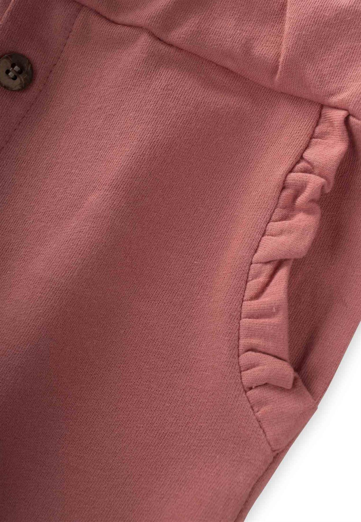 CigitCebi Fırfırlı Patlı Örme Pantolon 2-8 Yaş Koyu Pembe